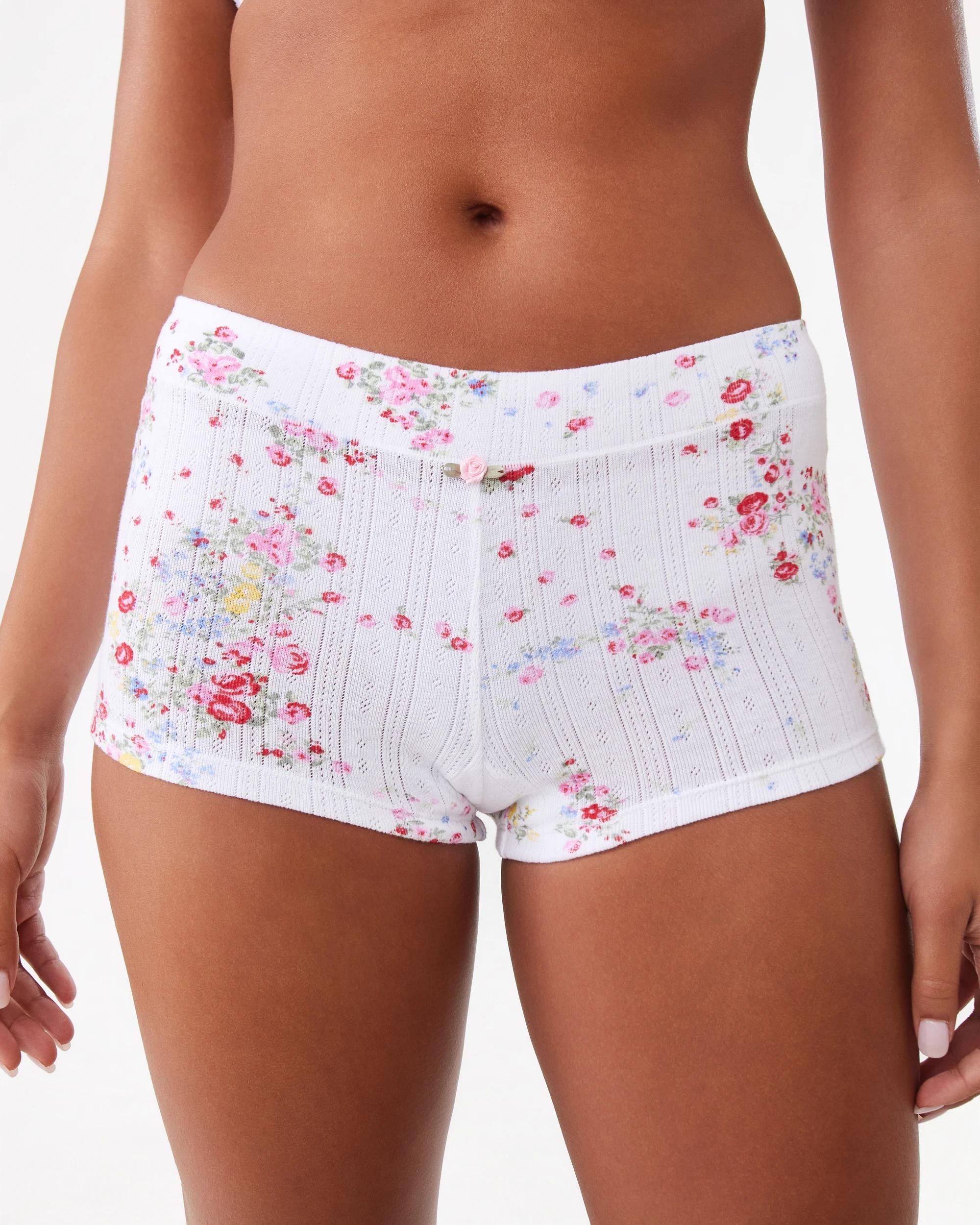 4 3 Pack Pointelle Boyleg Shorties Vint Florl, 4 of 10