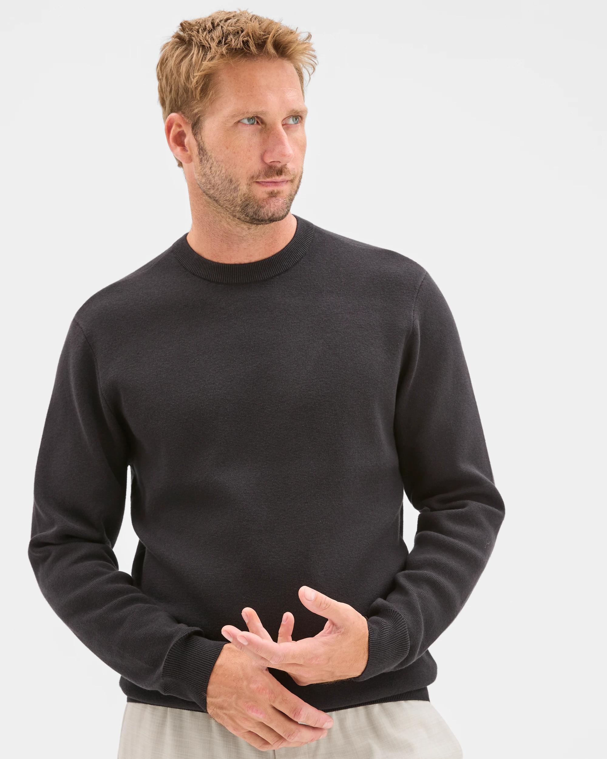 2 Preview Milano Knit Crew Neck Jumper BLACK, 2 of 5