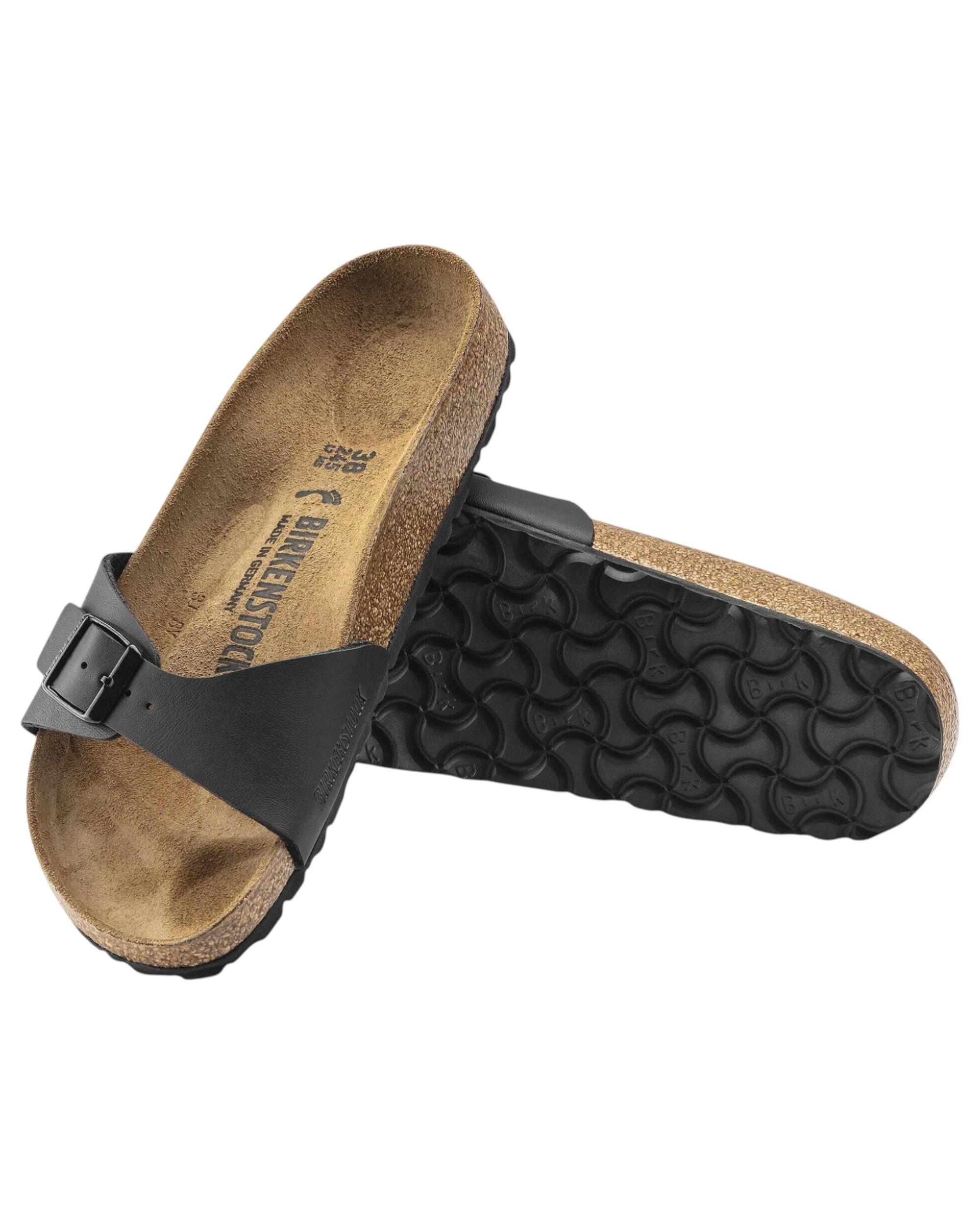 2 Birkenstock Unisex Madrid Birko Flor Regular Slip On Sandals Black, 2 of 8