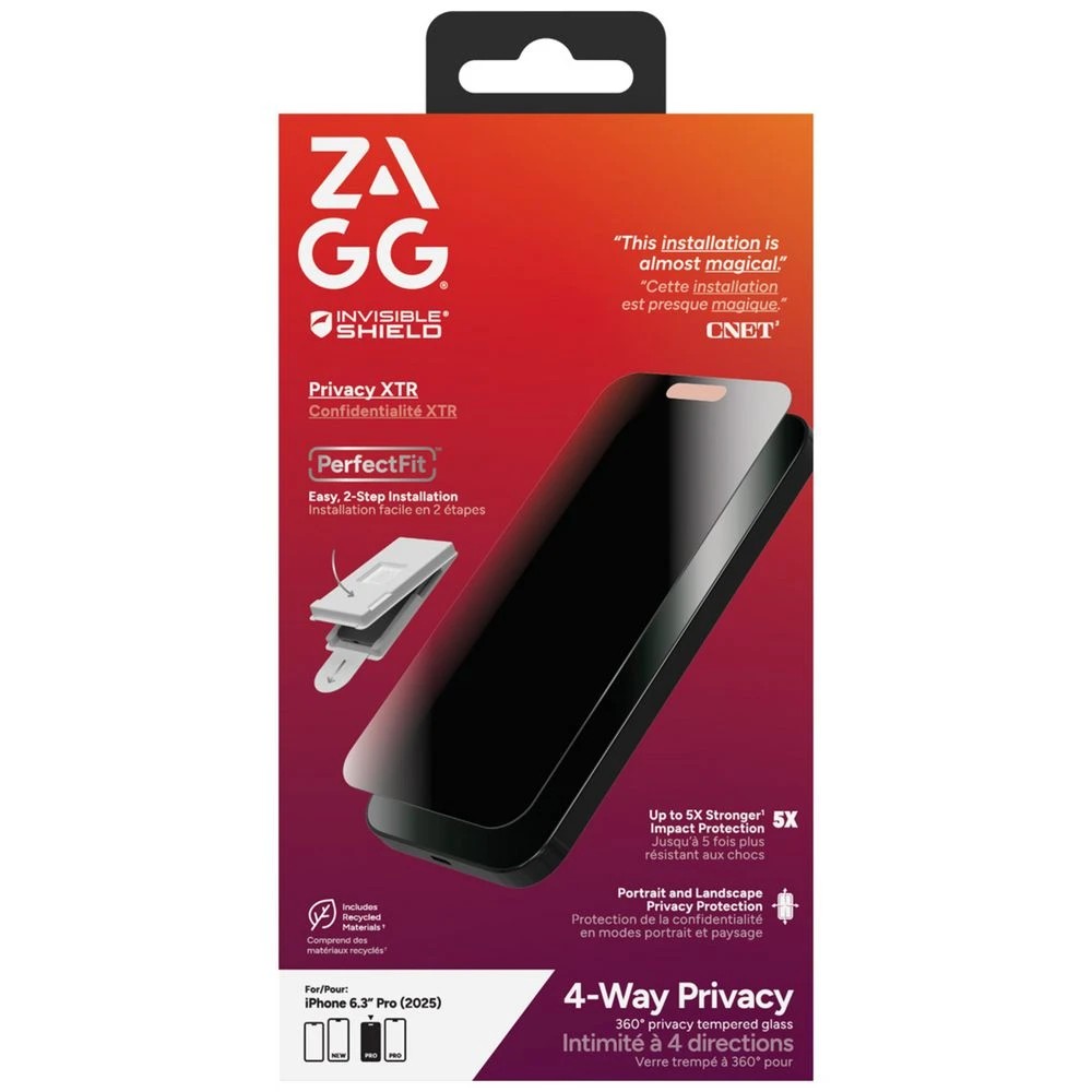 1 ZAGG InvisShield Elite Priv360 Screen Protctr iPhone 17 Pro, 1 of 3