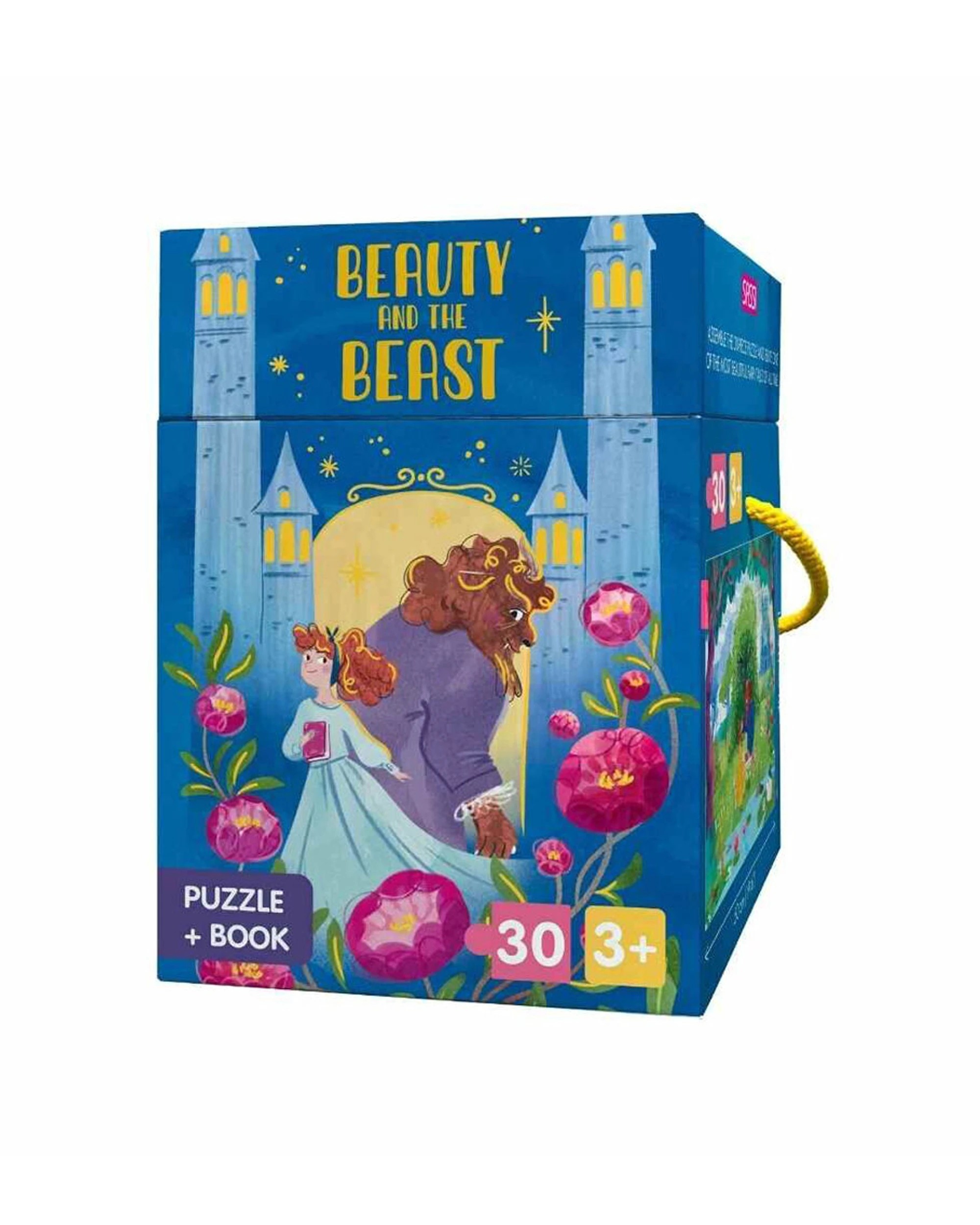 1 Sassi 30pc Fairy Tale Puzzle & Story Book Kids Activity Set Beauty The Beast - Blue, 1 of 4