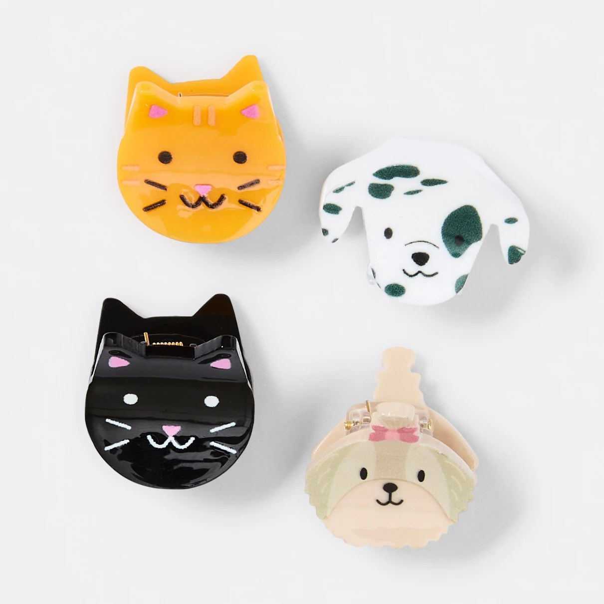 1 4 Pack Mini Cat and Dog Claw Hair Clips, 1 of 4