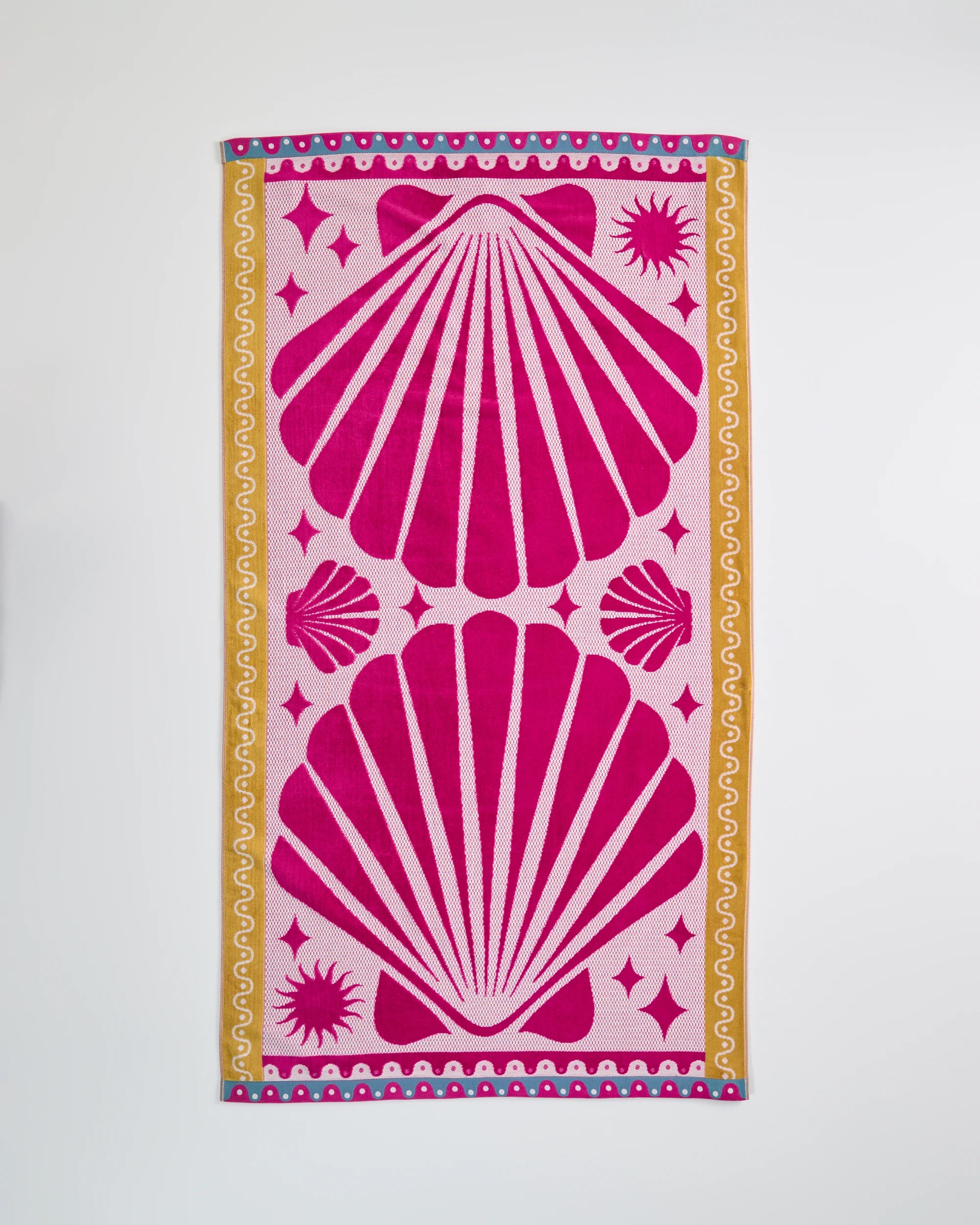 1 Target Miami Shell Velour Australian Cotton Jacquard Beach Towel - Pink, 1 of 2