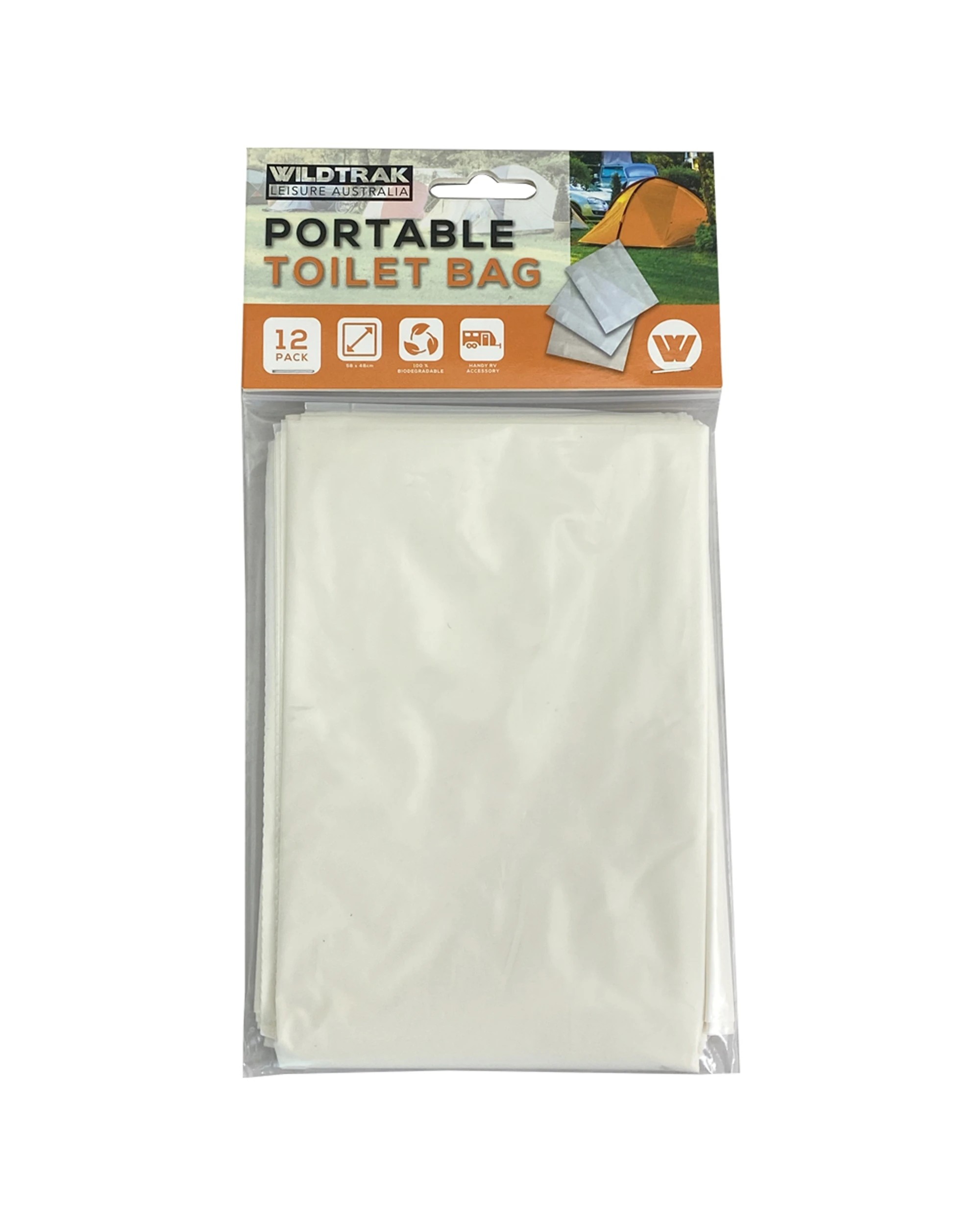 2 Wildtrak Portable Toilet Bags Biodegradable 12 Pack Fits 20L - Plain, 2 of 4