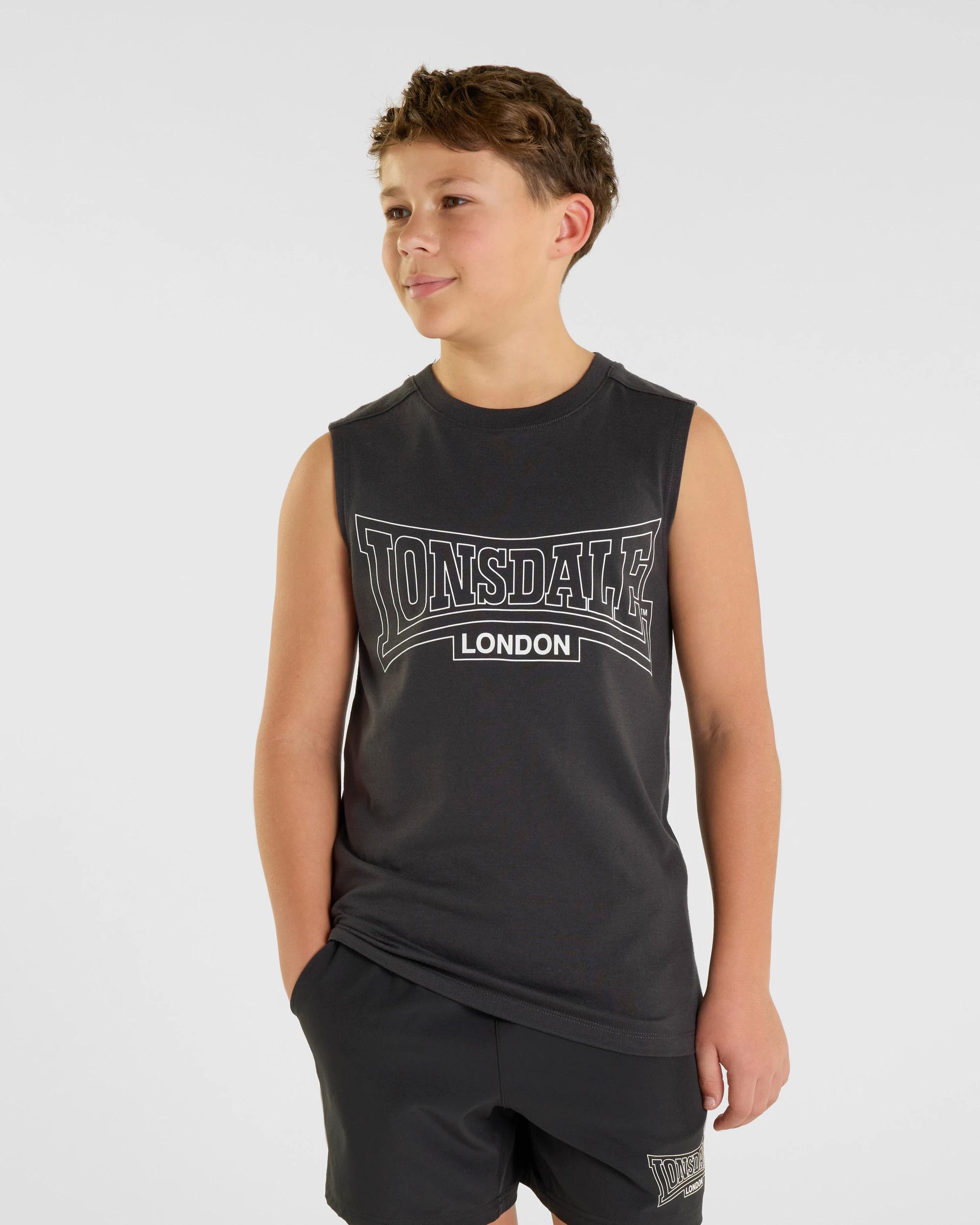 1 Keyline Sleeveless Tank - Lonsdale London WASHED BLACK, 1 of 4