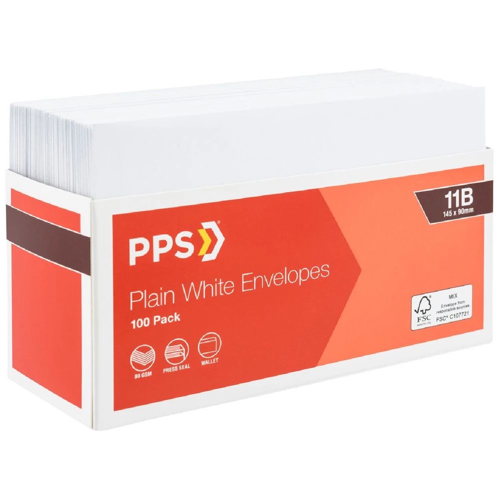 1 PPS Plainface 11B Envelopes White 100 Pack, 1 of 4