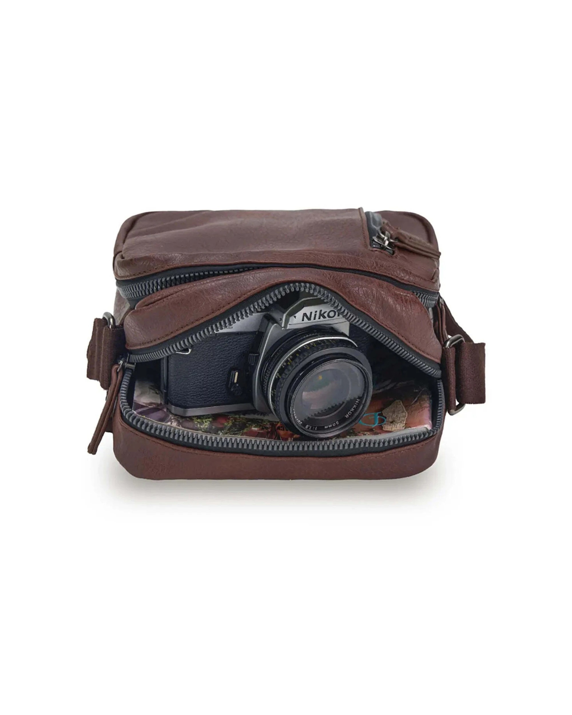 2 Tosca Luggage Vegan Leather Shoulder Bag Spacious Lightweight Carrying Essentials Chocolate - Brown, 2 of 3
