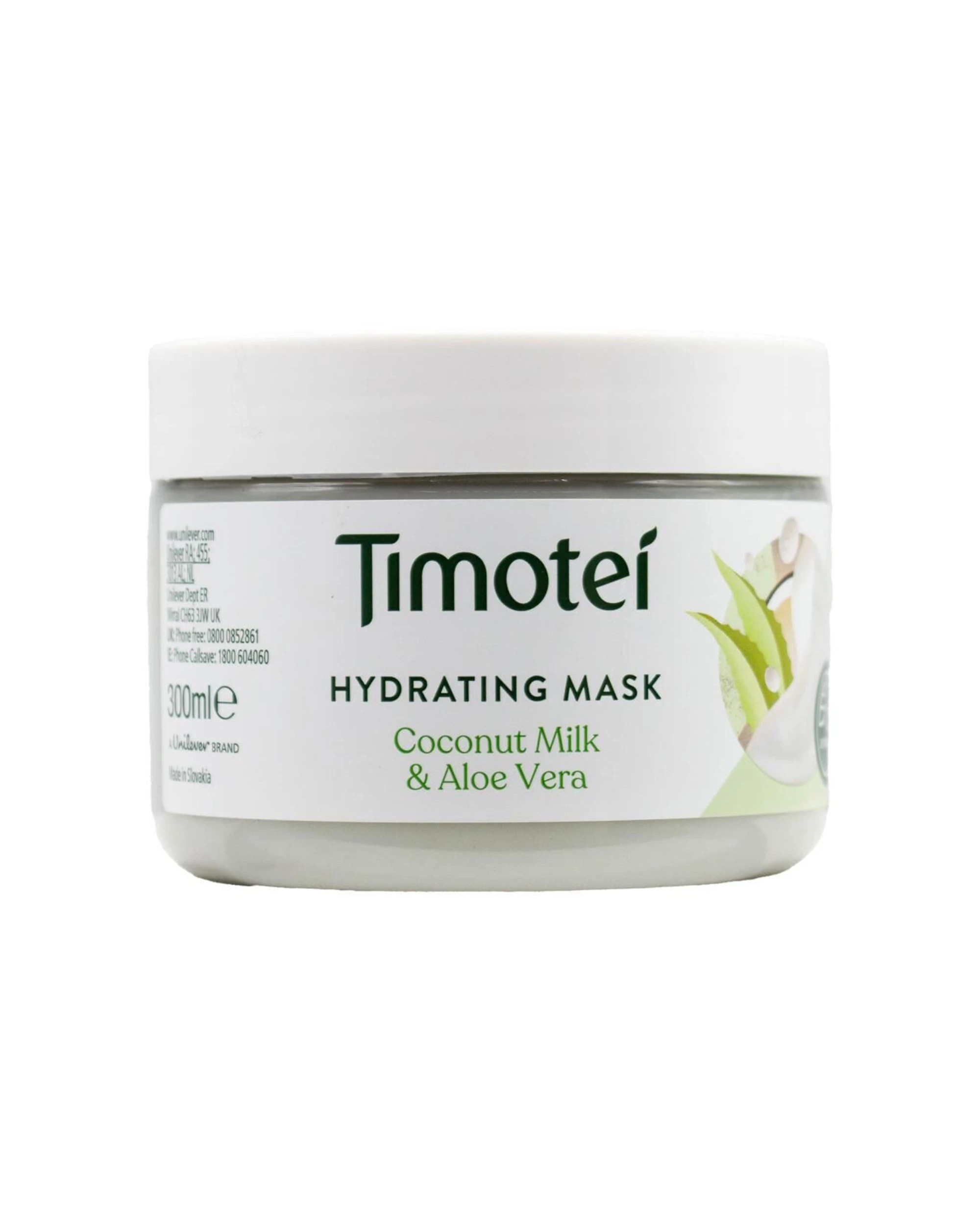 2 Timotei 12PK Hydrating Mask Coconut Milk & Aloe Vera For All Hair Types 300ml - White, 2 of 5