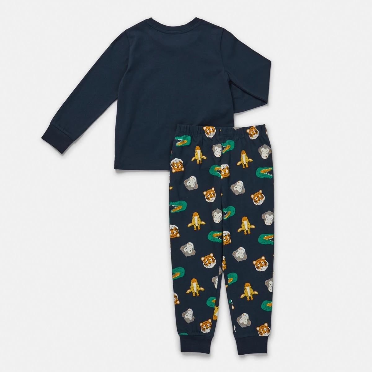 8 Jersey Pyjama Set Nvy Animal, 8 of 10