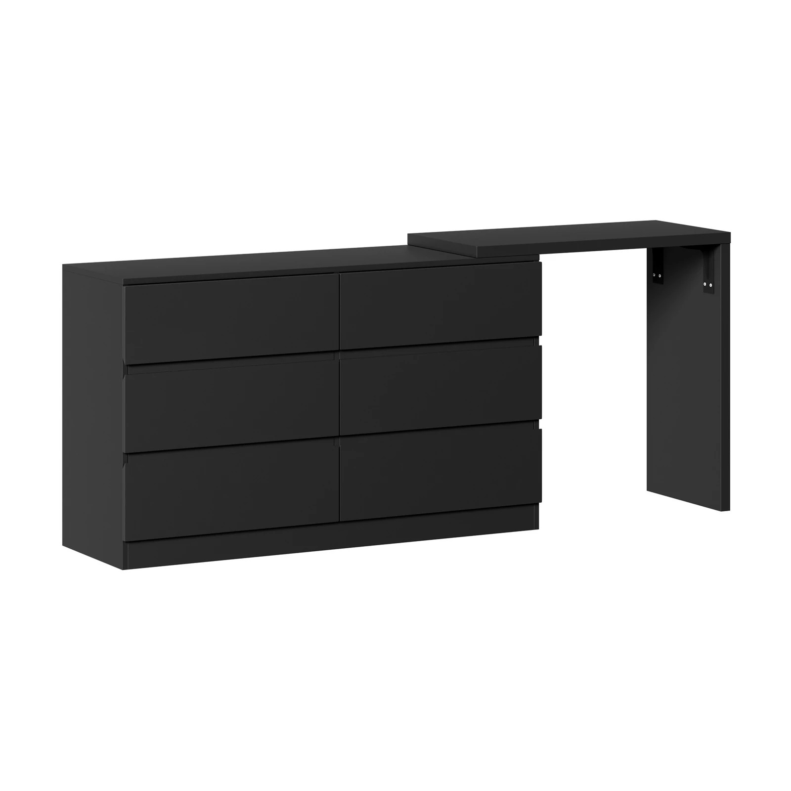 6 Oikiture 6 Chest Of Drawers Dresser With Side Table Storage
 - Black, 6 of 10