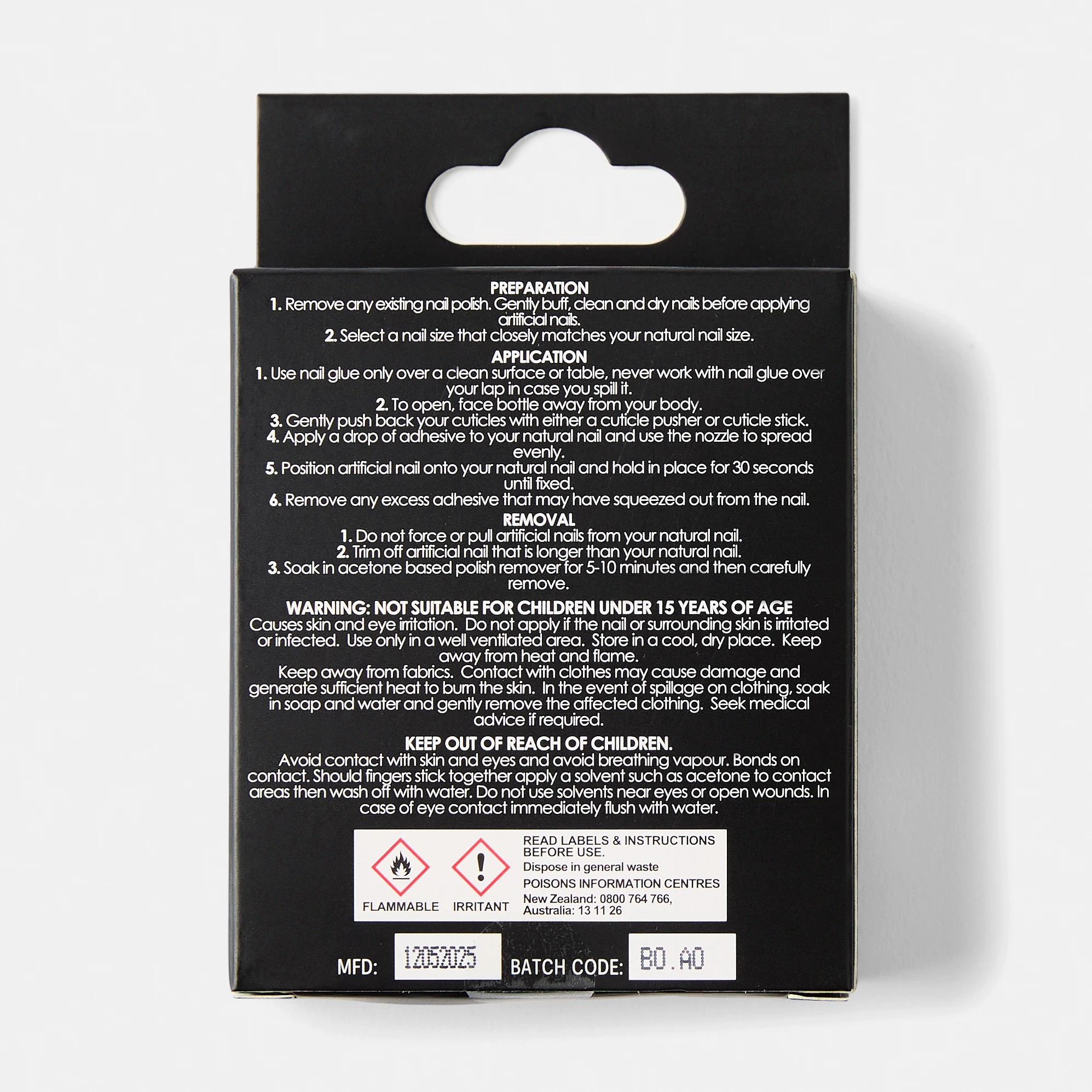 2 OXX Cosmetics 24 Pack Artificial Nails with Adhesive - Almond Shape, French Tip and Blue Butterflies, 2 of 5