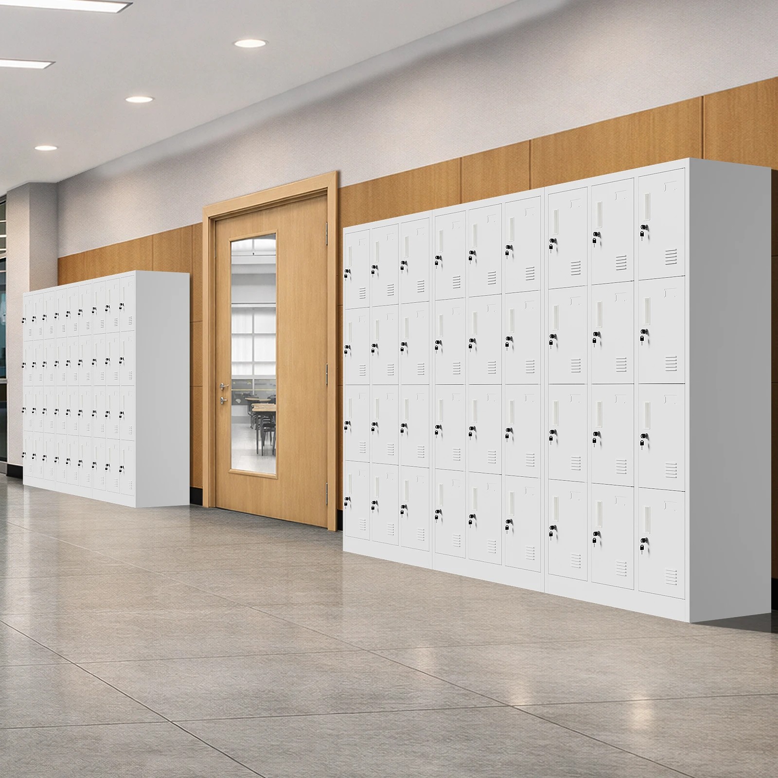 4 Oikiture 12 Doors Locker Cabinet Steel Storage Cupboard Office School Gym - White, 4 of 10