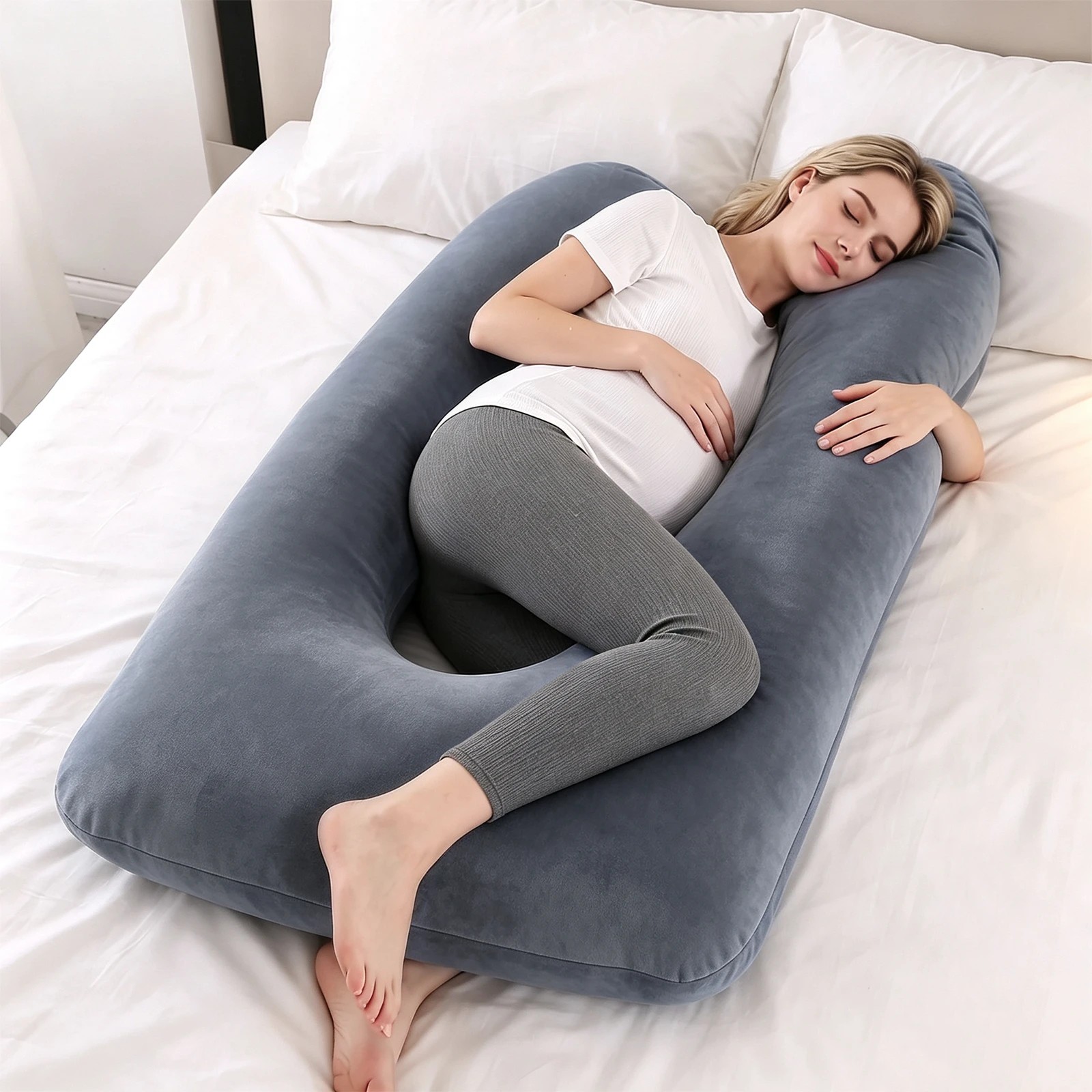 5 Advwin U-Shaped Body Pillows & C-Shape Set for Pregnancy Sleeping - Grey, 5 of 5