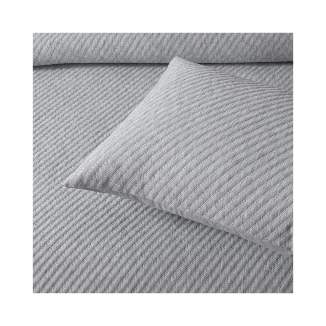 3 Bianca Bedding Pesaro Quilt Cover Set, Grey Marle - Polyester Jersey and Cotton Sateen
 - Queen Bed
 - grey, 3 of 4