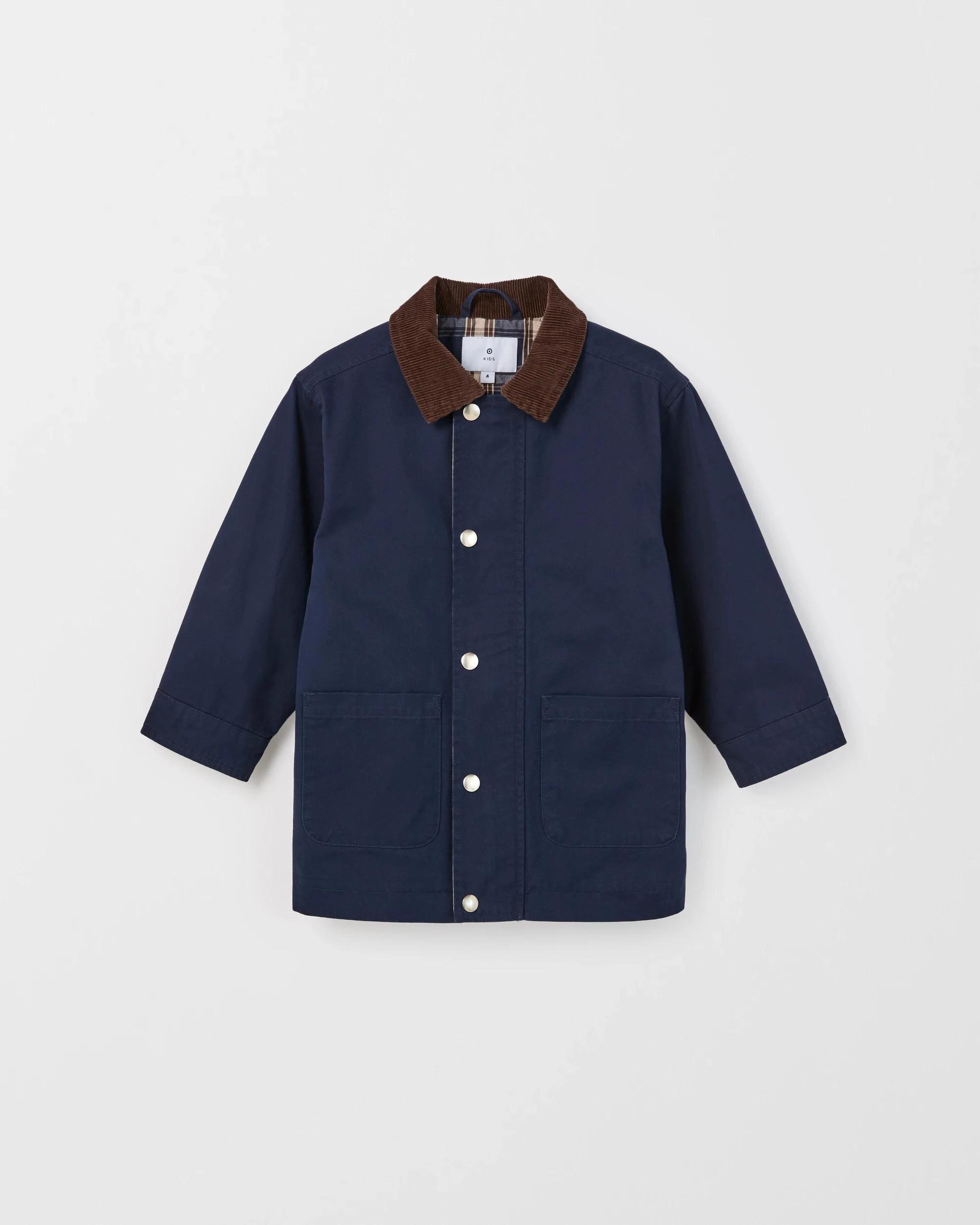 6 Target Kids Australian Cotton Barn Jacket NAVY, 6 of 7