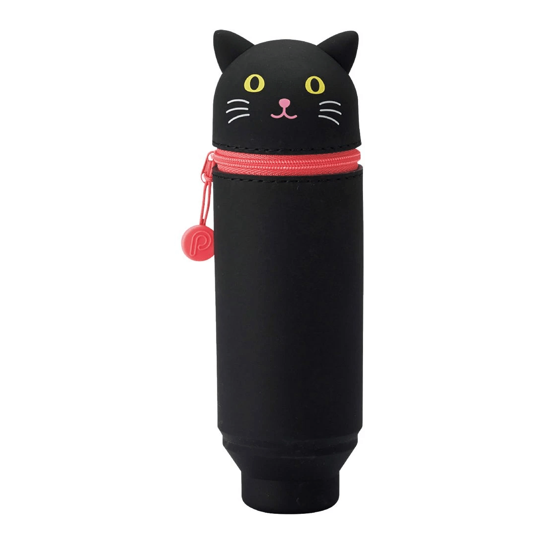 1 PuniLabo Single Zip Stand Up Silicone Pencil Case Black Cat, 1 of 4