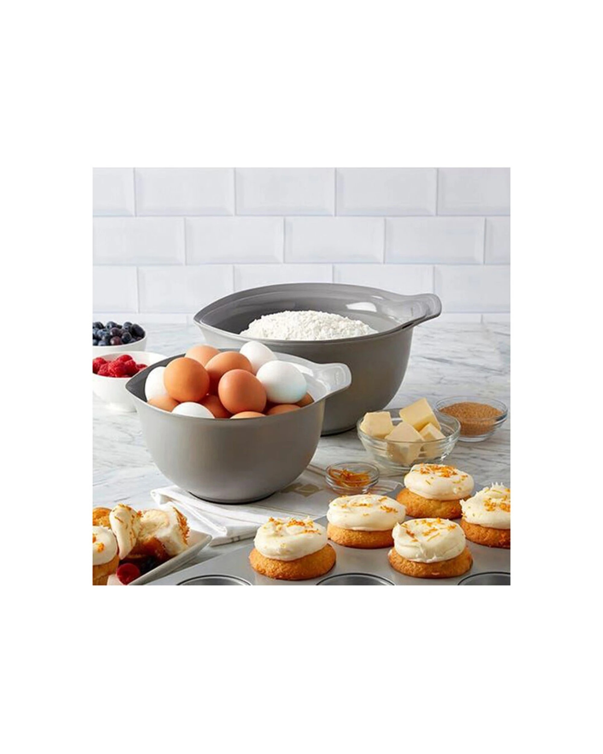 4 KitchenAid Non-Slip Cooking Utensil Mixing Bowls 3pc Set - Black, 4 of 5