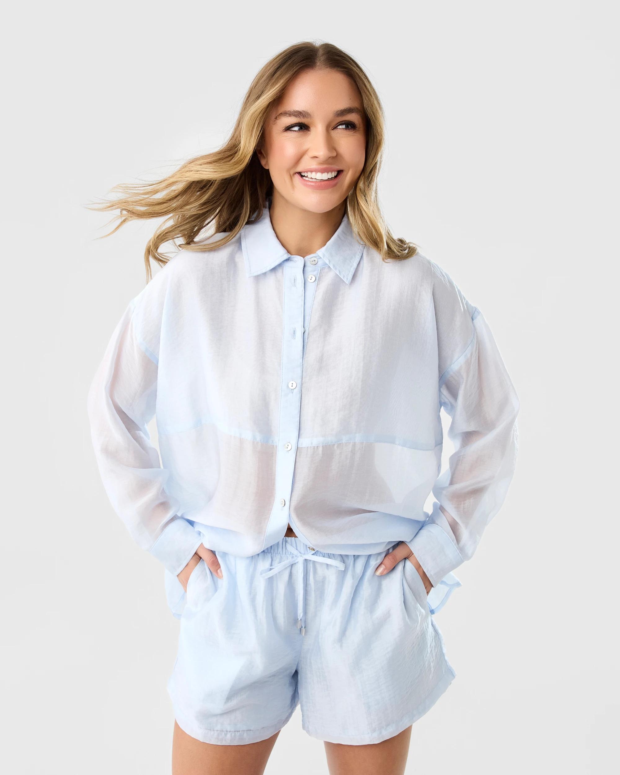 Kmart Long Sleeve Oversized Sheer Shirt