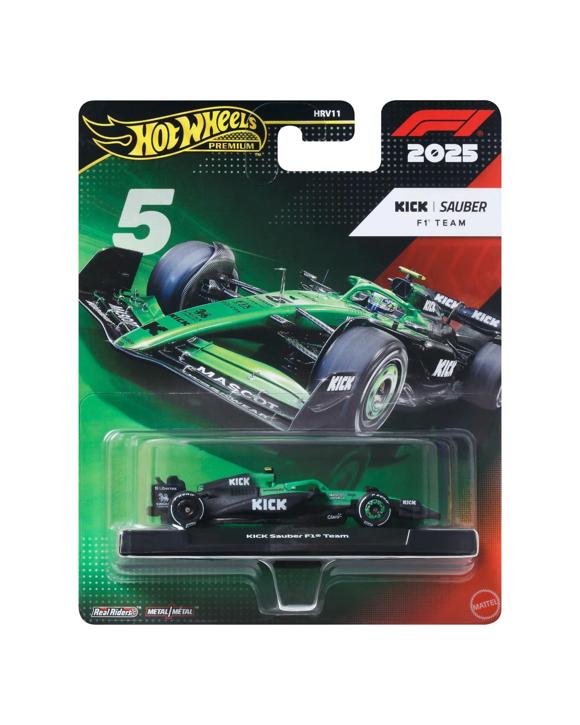 Hot Wheels Premium Formula 1 2025 Kick Sauber Racing Team #5 Gabriel Bortoleto Diecast Vehicle