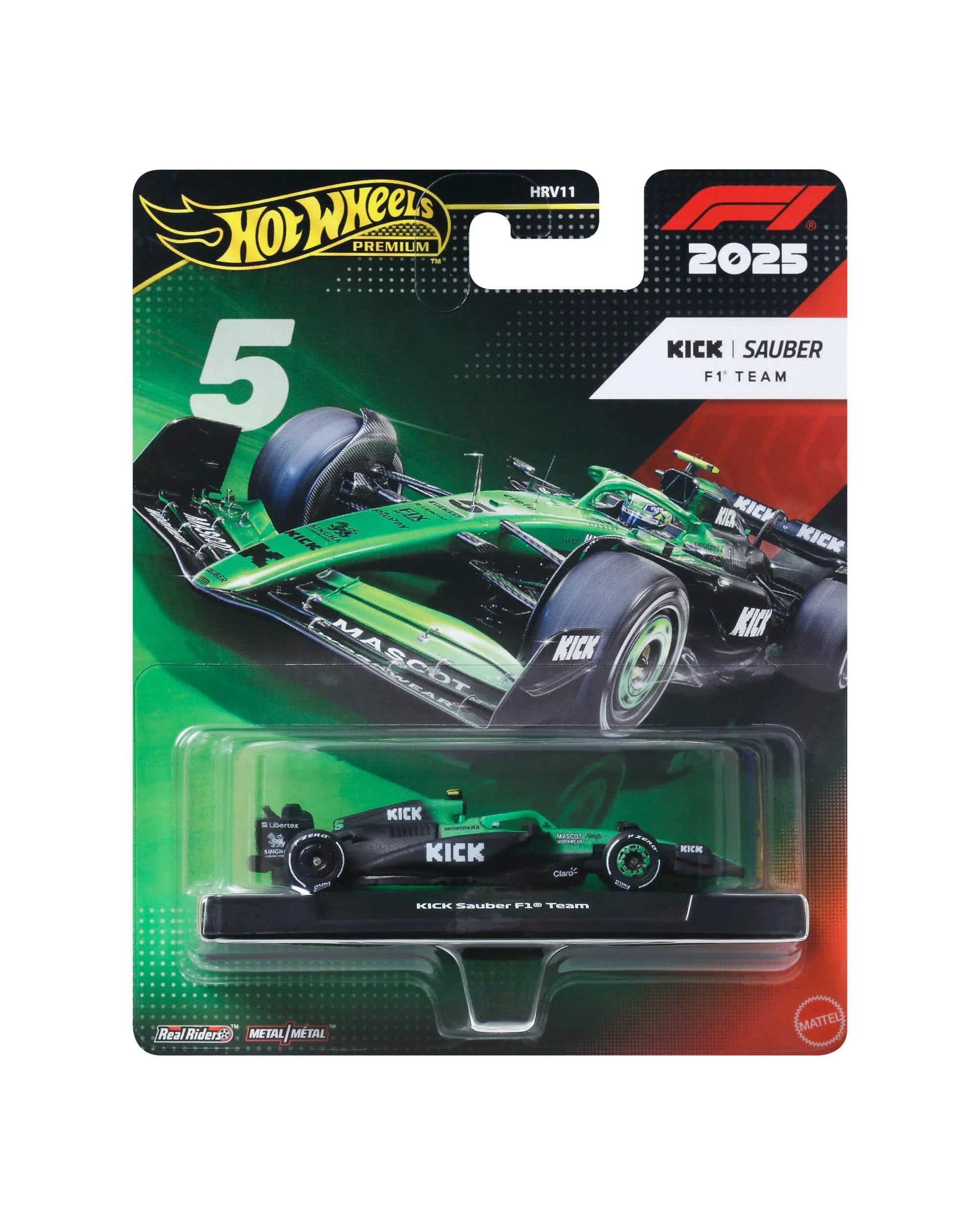 1 Hot Wheels Premium Formula 1 2025 Kick Sauber Racing Team #5 Gabriel Bortoleto Diecast Vehicle, 1 of 6