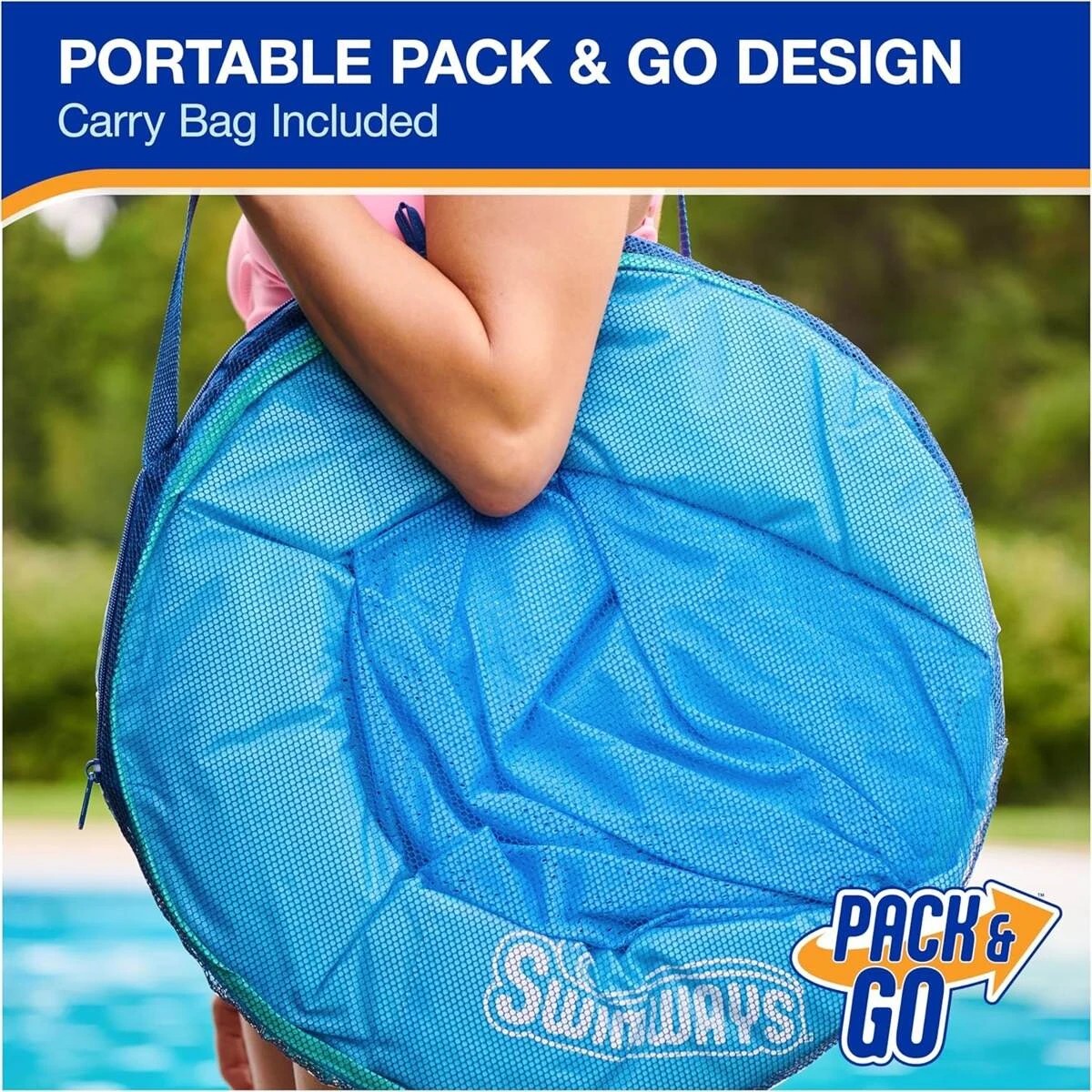6 SwimWays Premium Spring Float Hammock - Sky Blue, 6 of 7