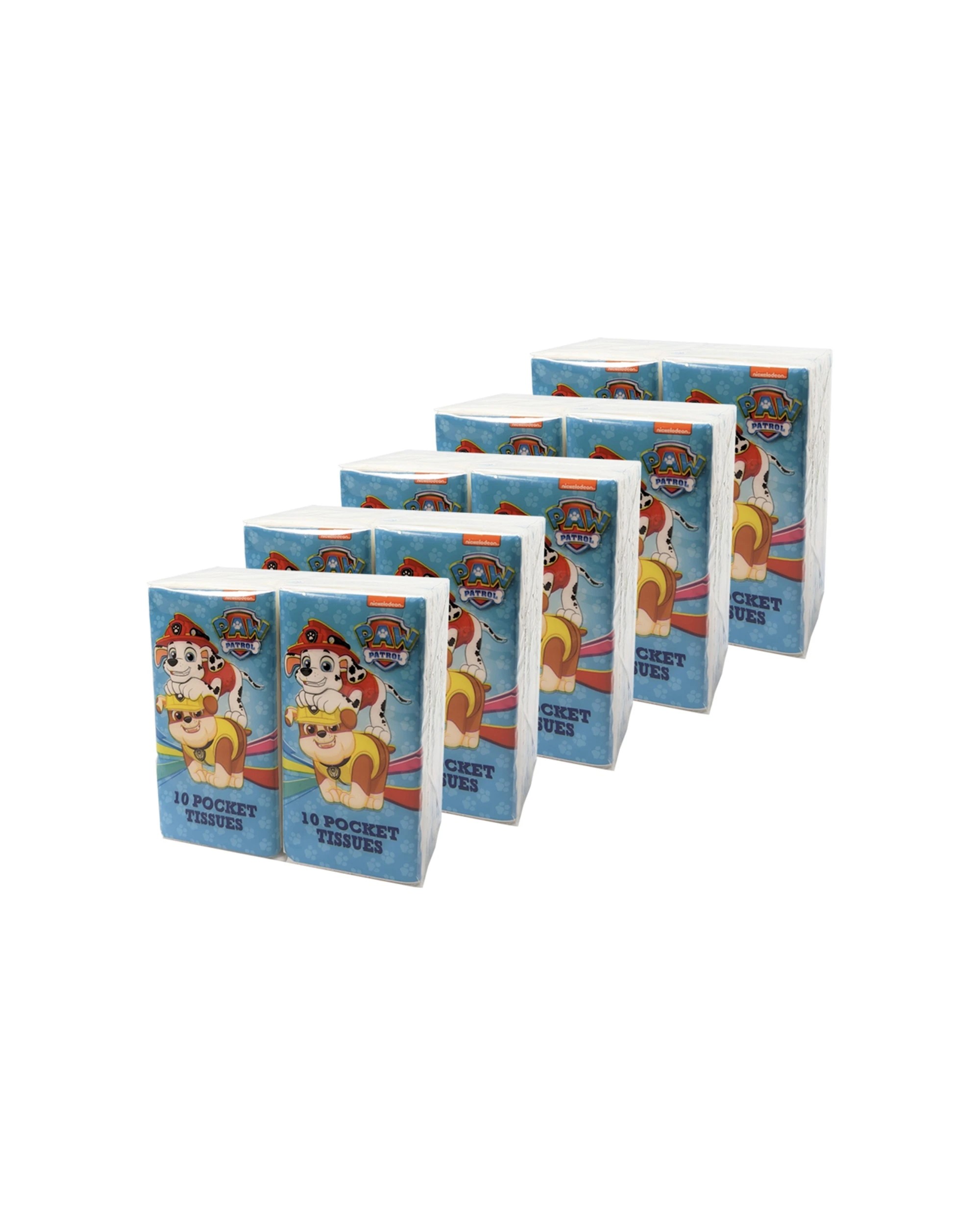 1 Paw Patrol 5x 10pc Kids Pocket Travel Facial Tissues Pack - Multi, 1 of 1