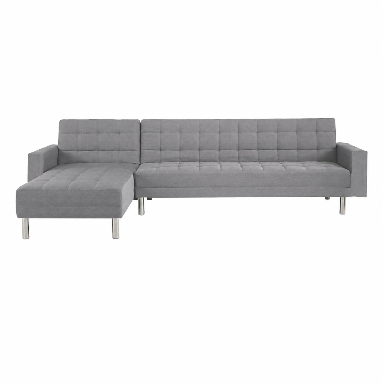 1 Foret 5 Seater Sofa Bed Modular Corner Lounge Recliner Chaise Couch Fabric Grey, 1 of 9