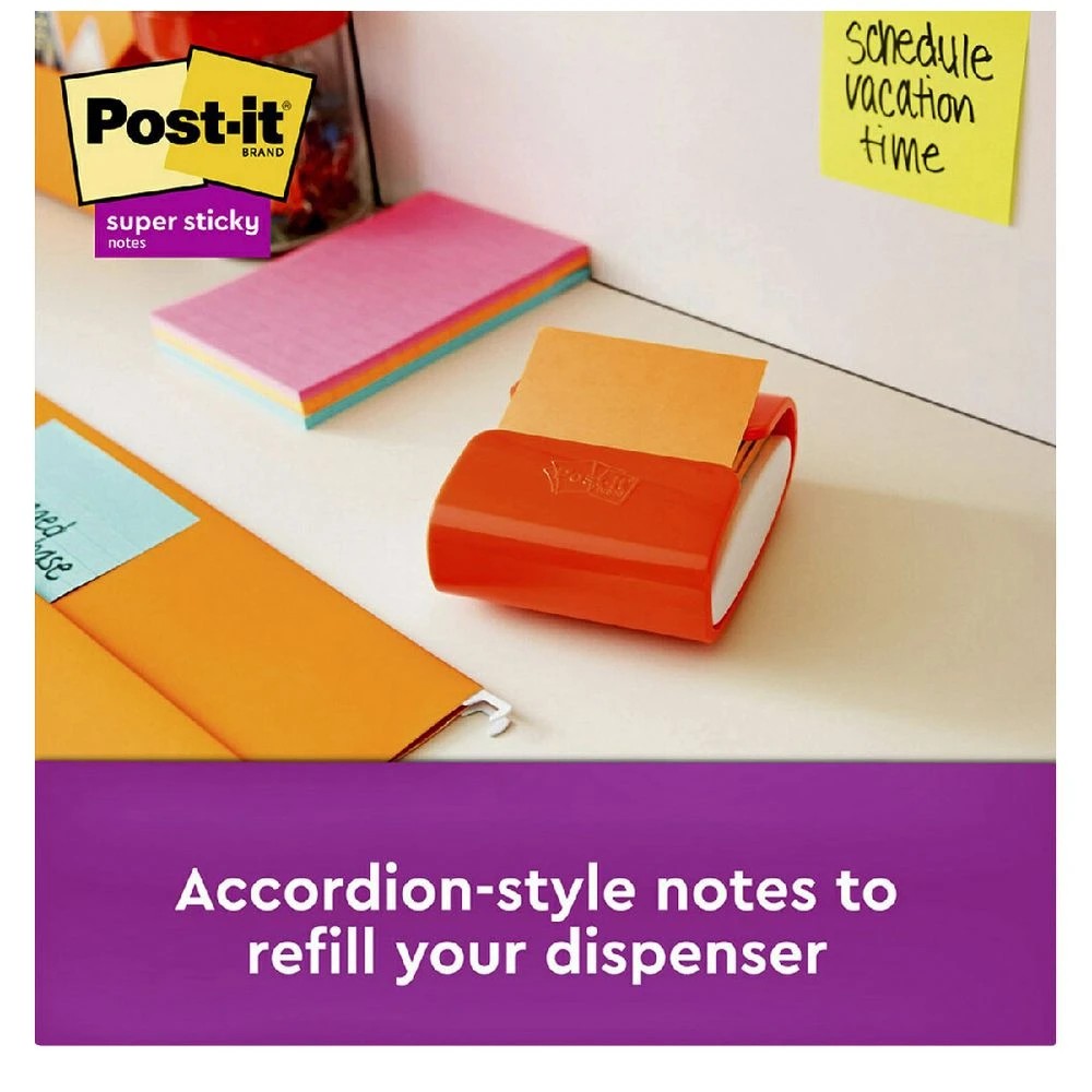 2 Post-it Super Sticky Dispenser Notes 76mm Energy Boost 6 Pack, 2 of 9