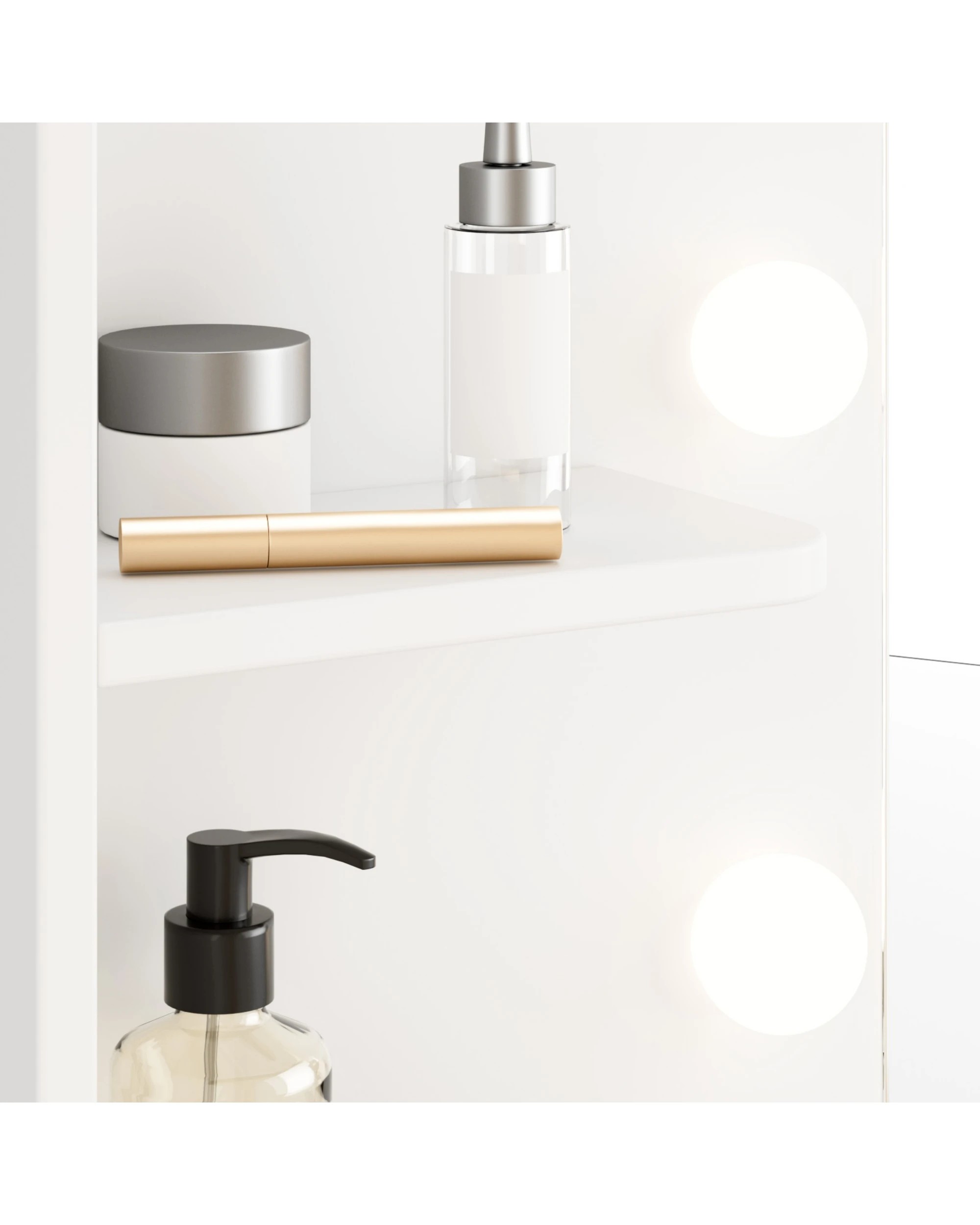 6 Advwin Dressing Table with Mirror and Lights Makeup Vanity Desk Set with Charging Station - White, 6 of 10