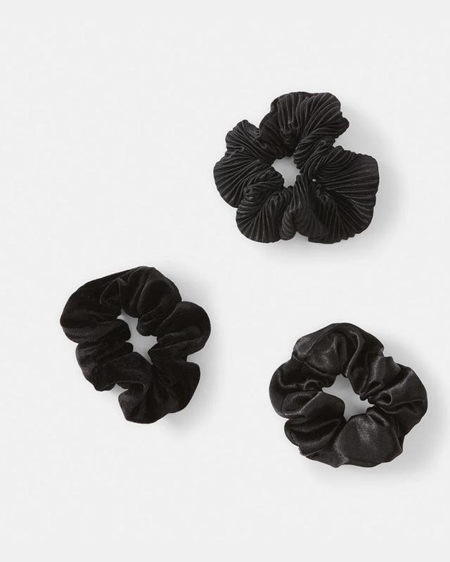 3 Pack Textured Hair Scrunchies - B