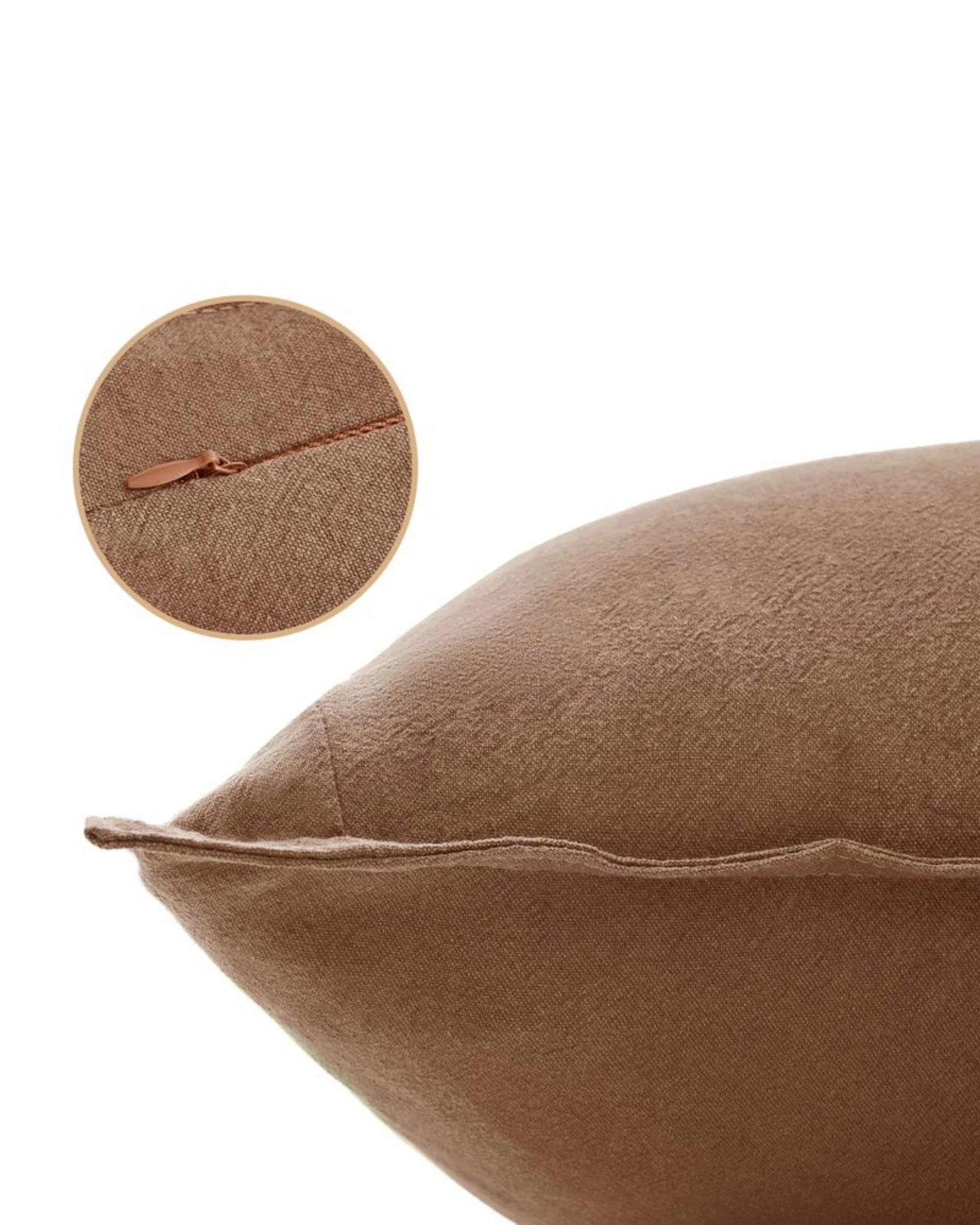 2 Gioia Casa 2-Pack Linen-Cotton Blend European Pillowcases - Cocoa Brown, 2 of 4