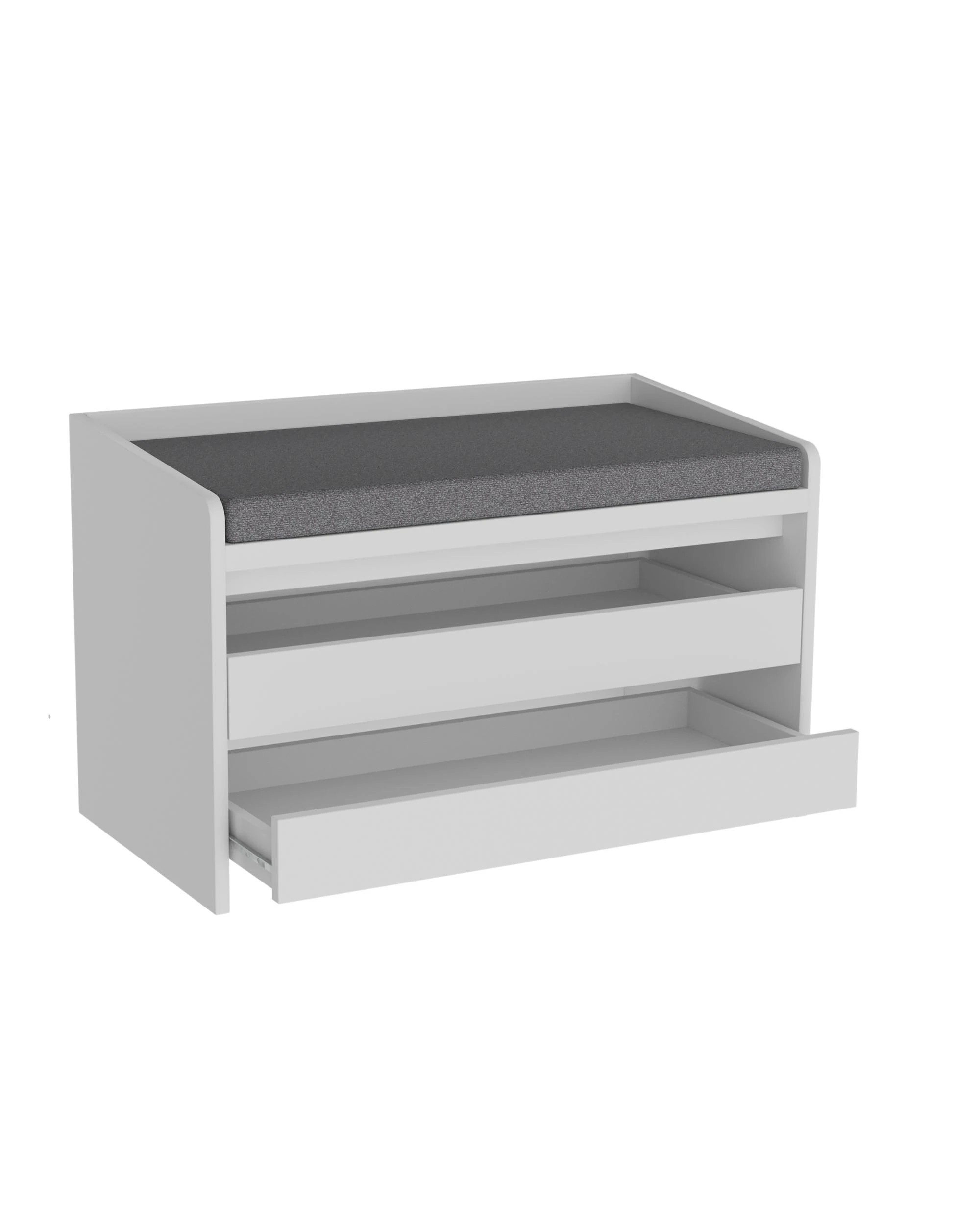 4 Kodu Shoe Cabinet Seat Bench 2 Drawers - White, 4 of 5