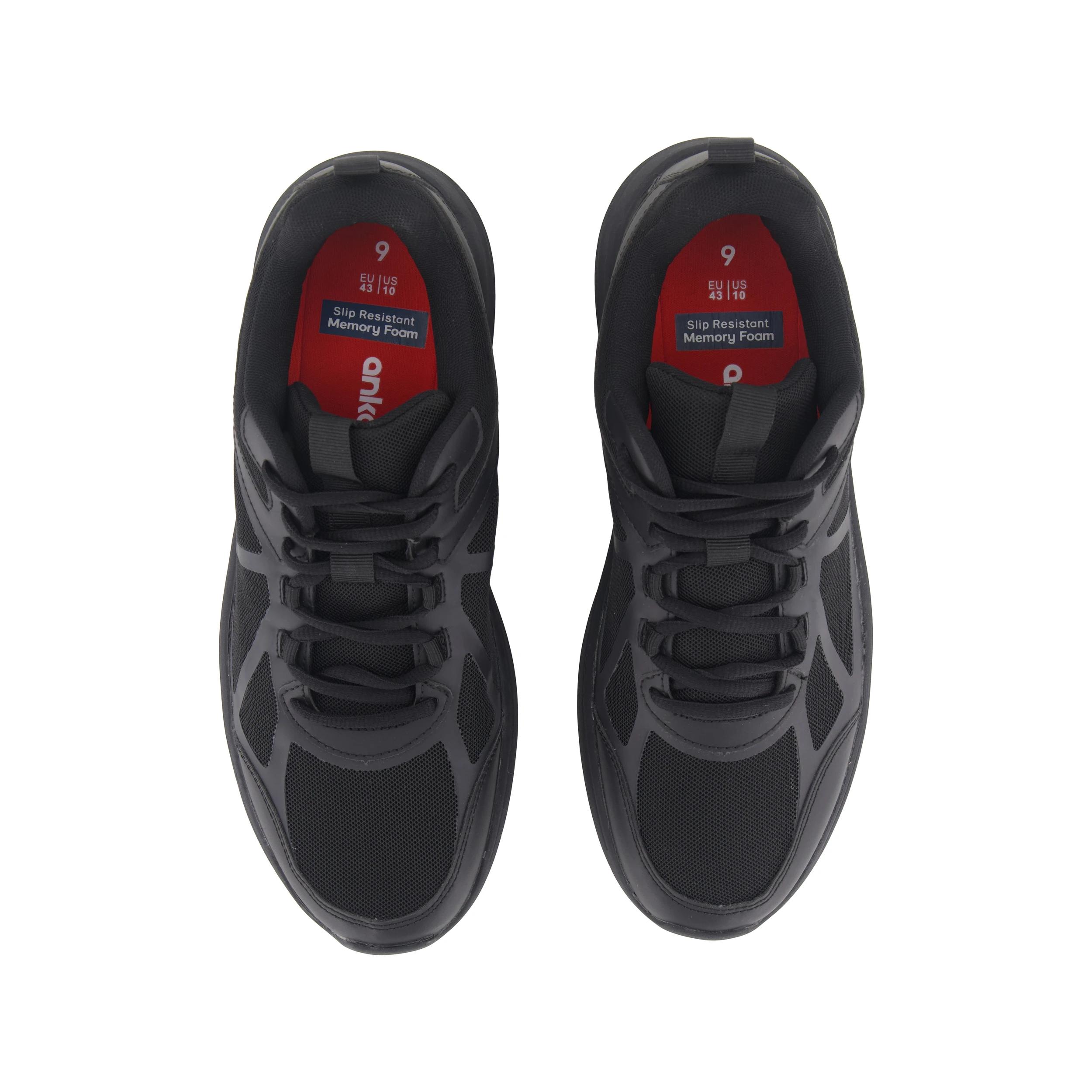 3 Slip Resistant Lace Up Sneakers BLACK, 3 of 5