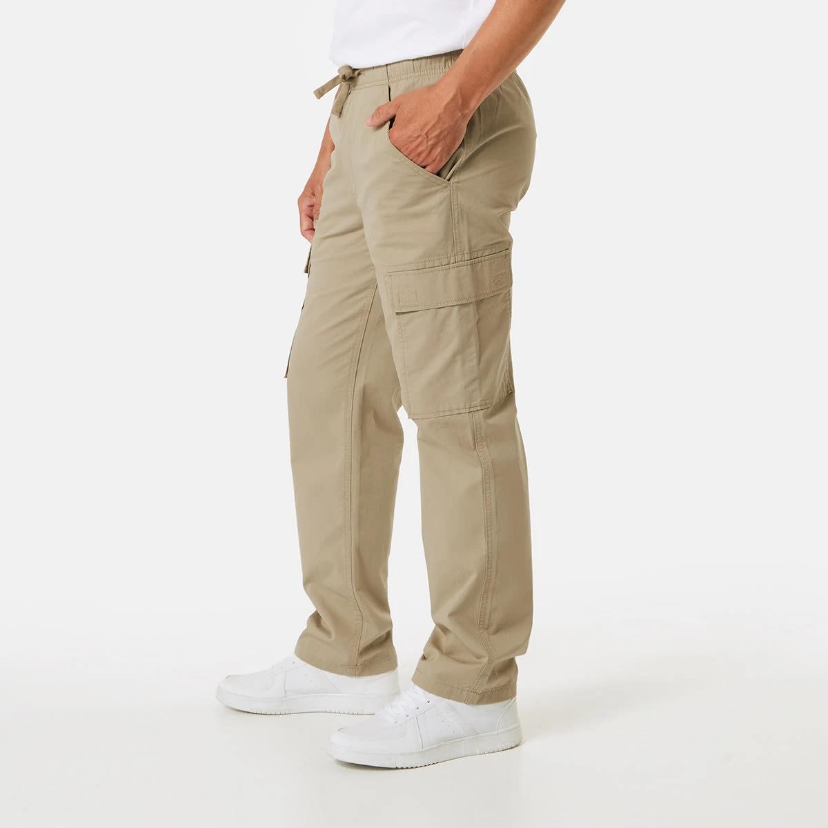 2 Elastic Waist Cargo Pants Khaki Beig, 2 of 5