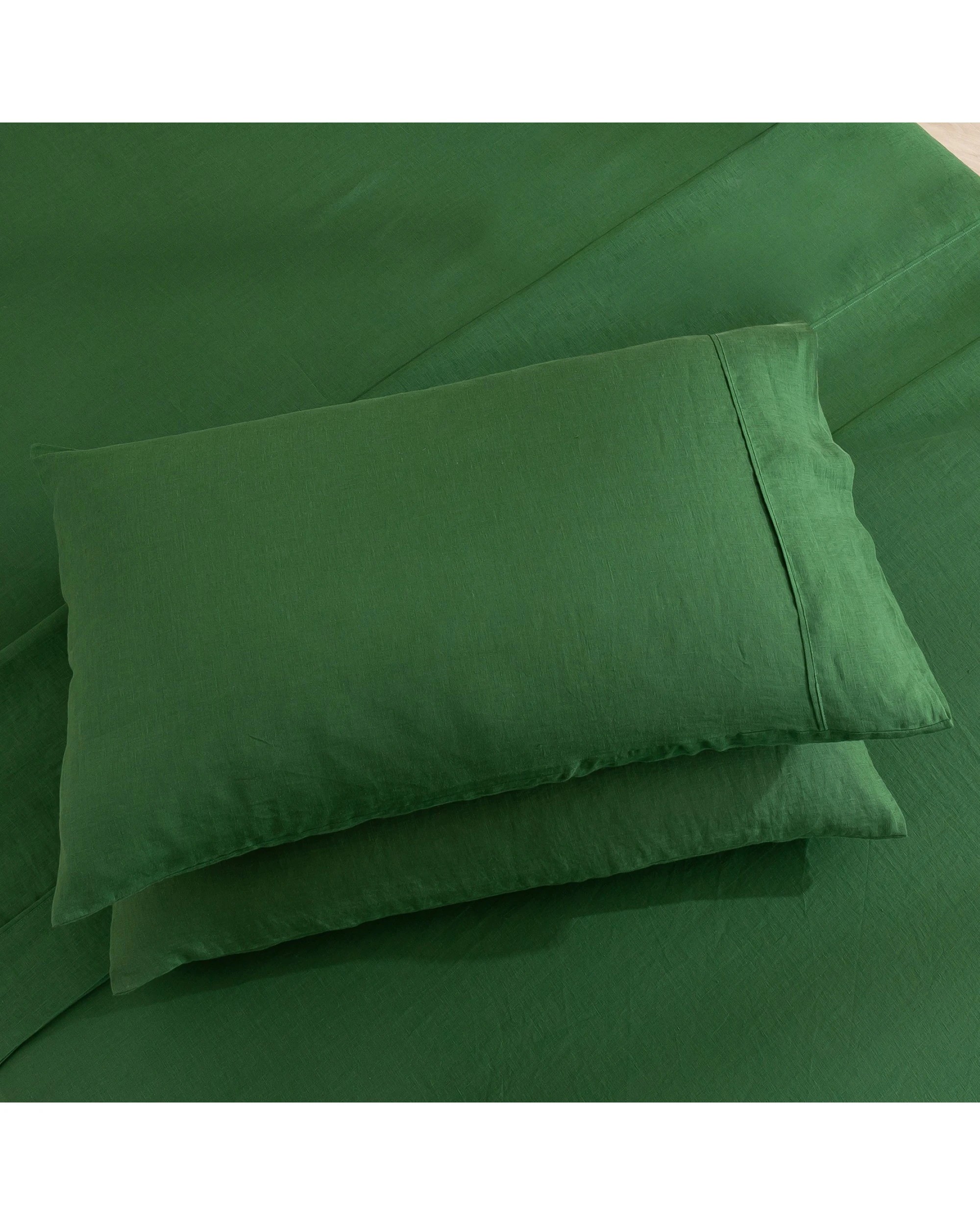 7 Natural Home 100% European Flax Linen Sheet Set - King Bed - Olive, 7 of 9