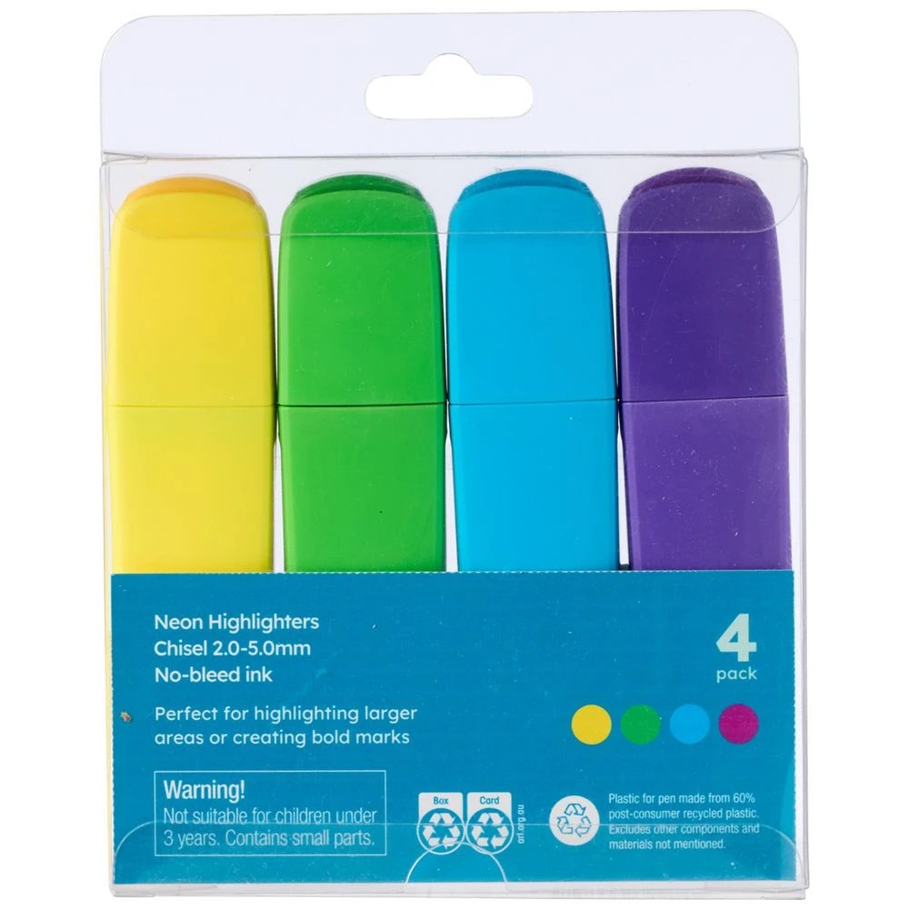 3 Studymate Novelty Highlighter Neon 4 Pack, 3 of 9