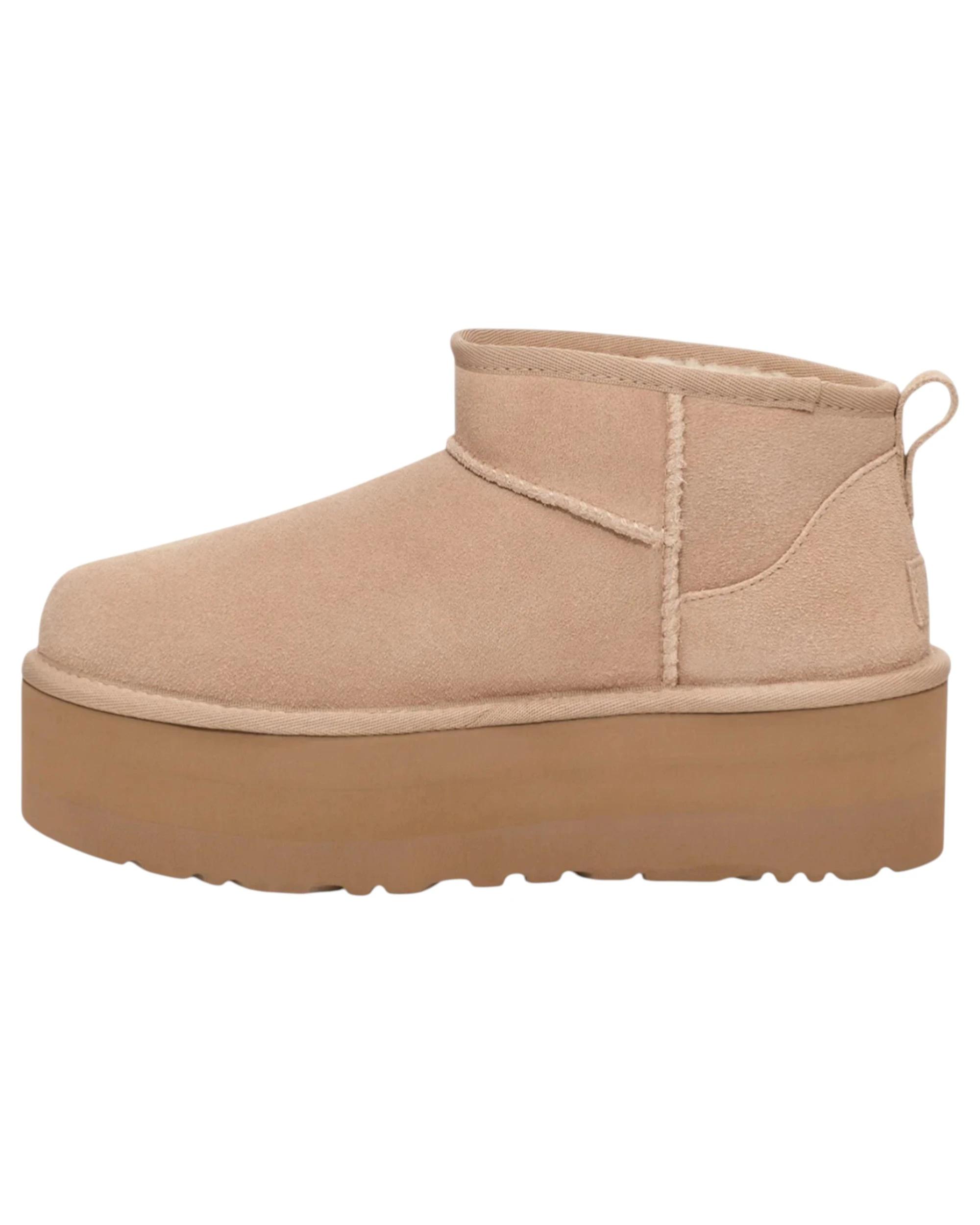 2 UGG Womens Classic Ultra Mini Platform Boots Slippers SAND, 2 of 6