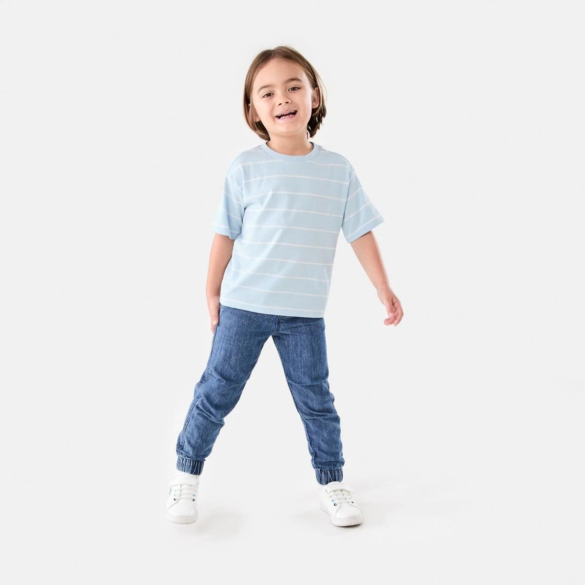 5 Stripe T-shirt THICK AND THIN STRIPE BLUE, 5 of 6