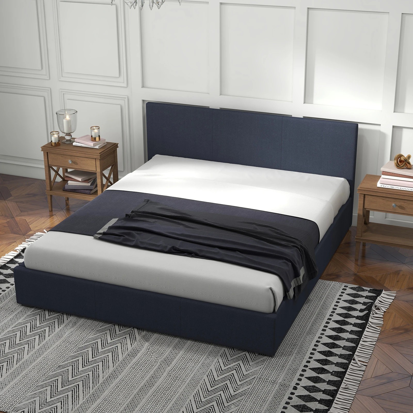 1 Milano Décor Luxury Gas Lift Bed Frame Base And Headboard With Storage Single - Charcoal, 1 of 10