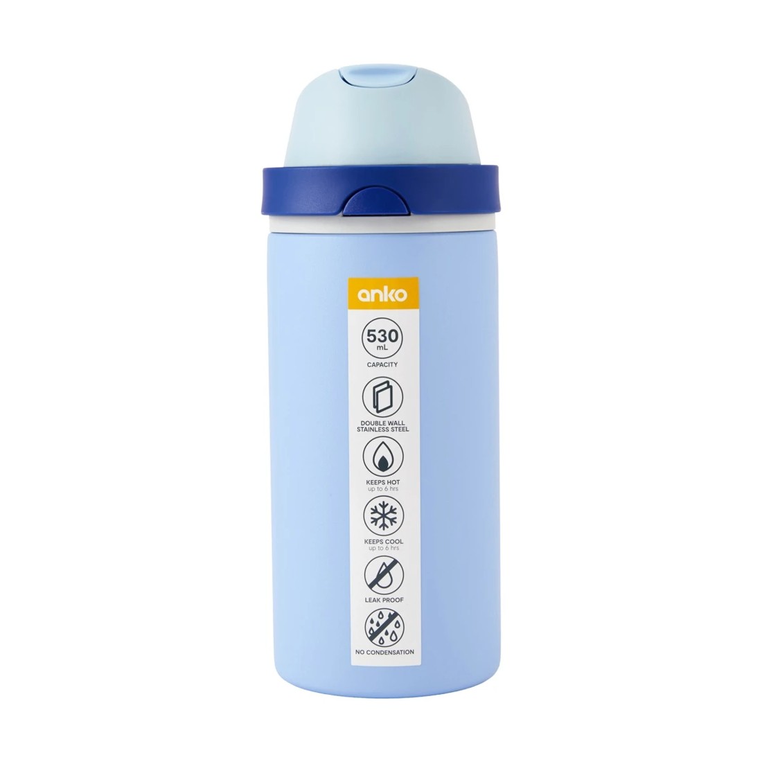 7 Anko 530ml Blue Dual Function Drink Bottle, 7 of 7