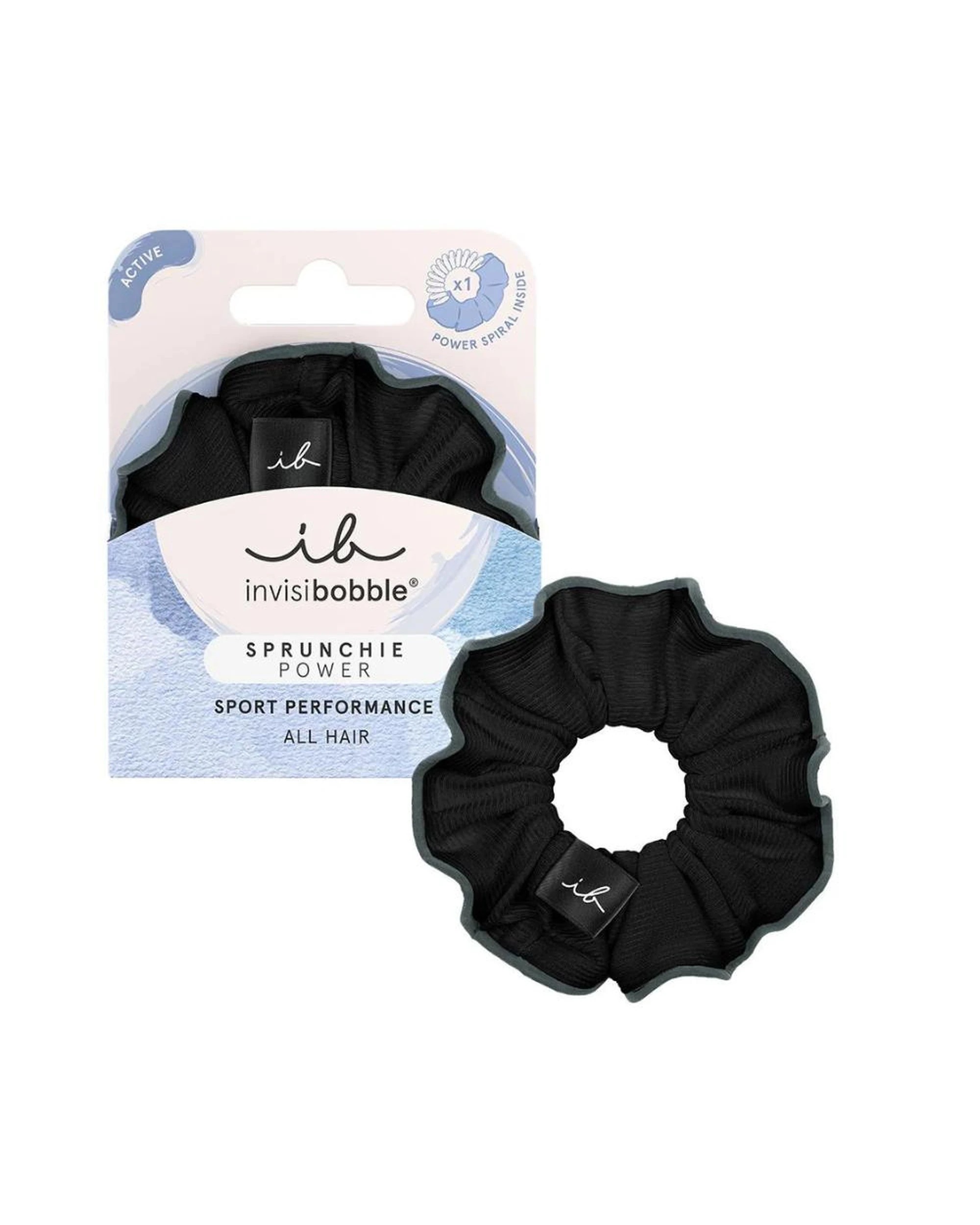 1 Invisibobble Sprunchie Power Active Spiral Scrunchie 1Pk - Black Panther - Black, 1 of 2