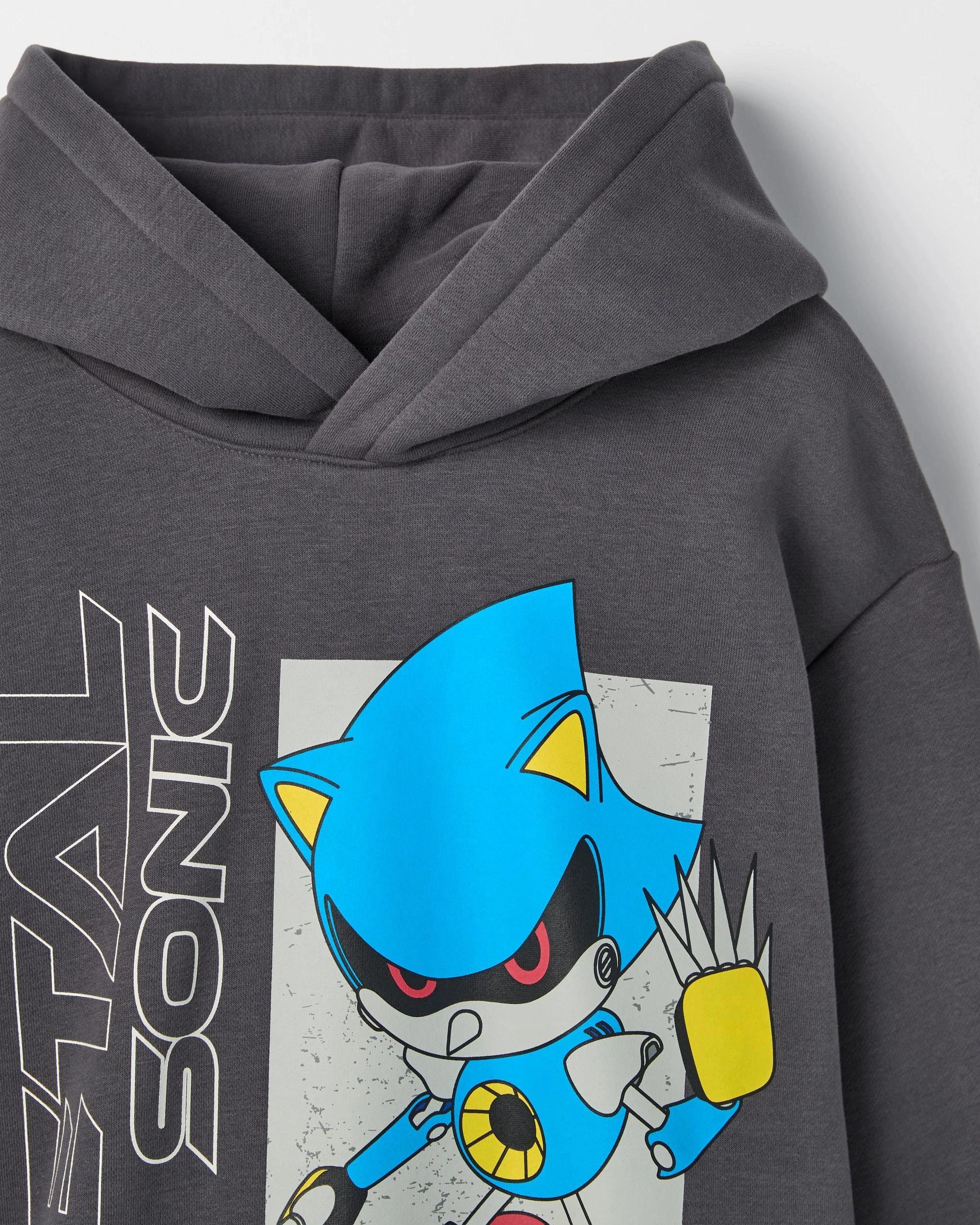 2 Sonic The Hedgehog Australian Cotton Blend Popover Hoodie SONIC, 2 of 3