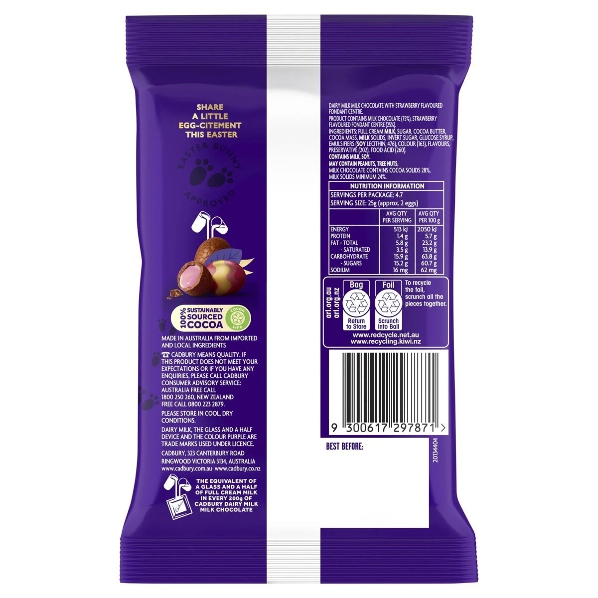 2 Cadbury Dairy Milk Strawberry Easter Egg Bag 118g, 2 of 3