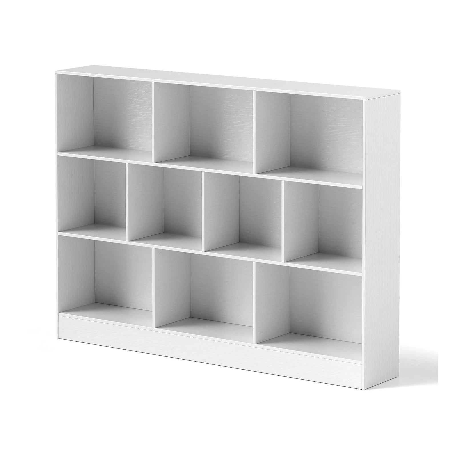 1 Costway 3-Tier Bookshelf Storage 10-Cube Open Storage Wooden Display Shelf - White, 1 of 4