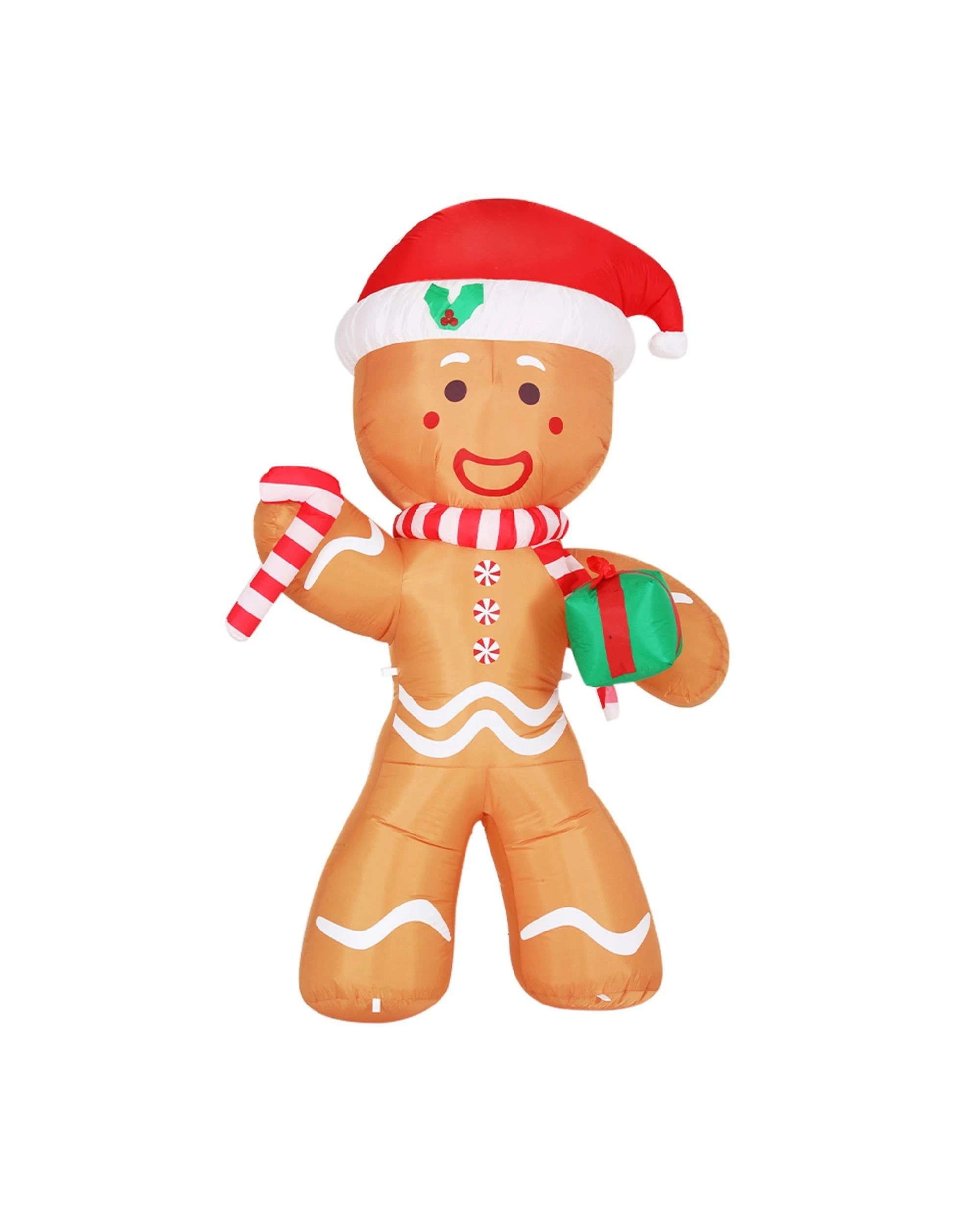 3 Jingle Jollys Christmas Inflatable Gingerbread Man 2.4m Illuminated Decorations
 - Gold, 3 of 3