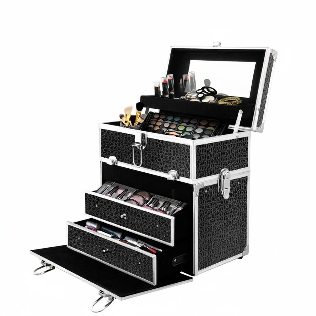 8 Embellir Beauty Case Makeup Travel Bag Large Organiser Portable Cosmetic Storage - Multi, 8 of 8