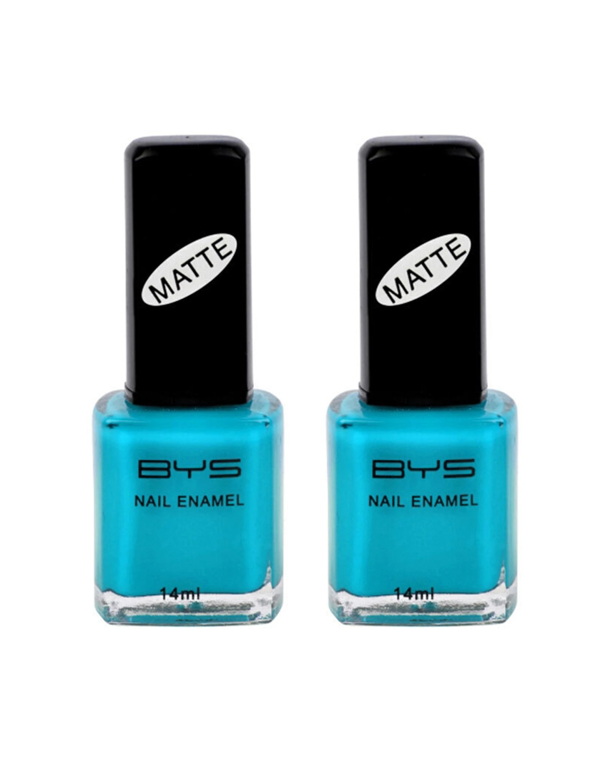 1 BYS 2PK BYS Matte Aqua Nail Polish Long Wearing Chip Resistant Quick Dry 14ml - Blue, 1 of 1