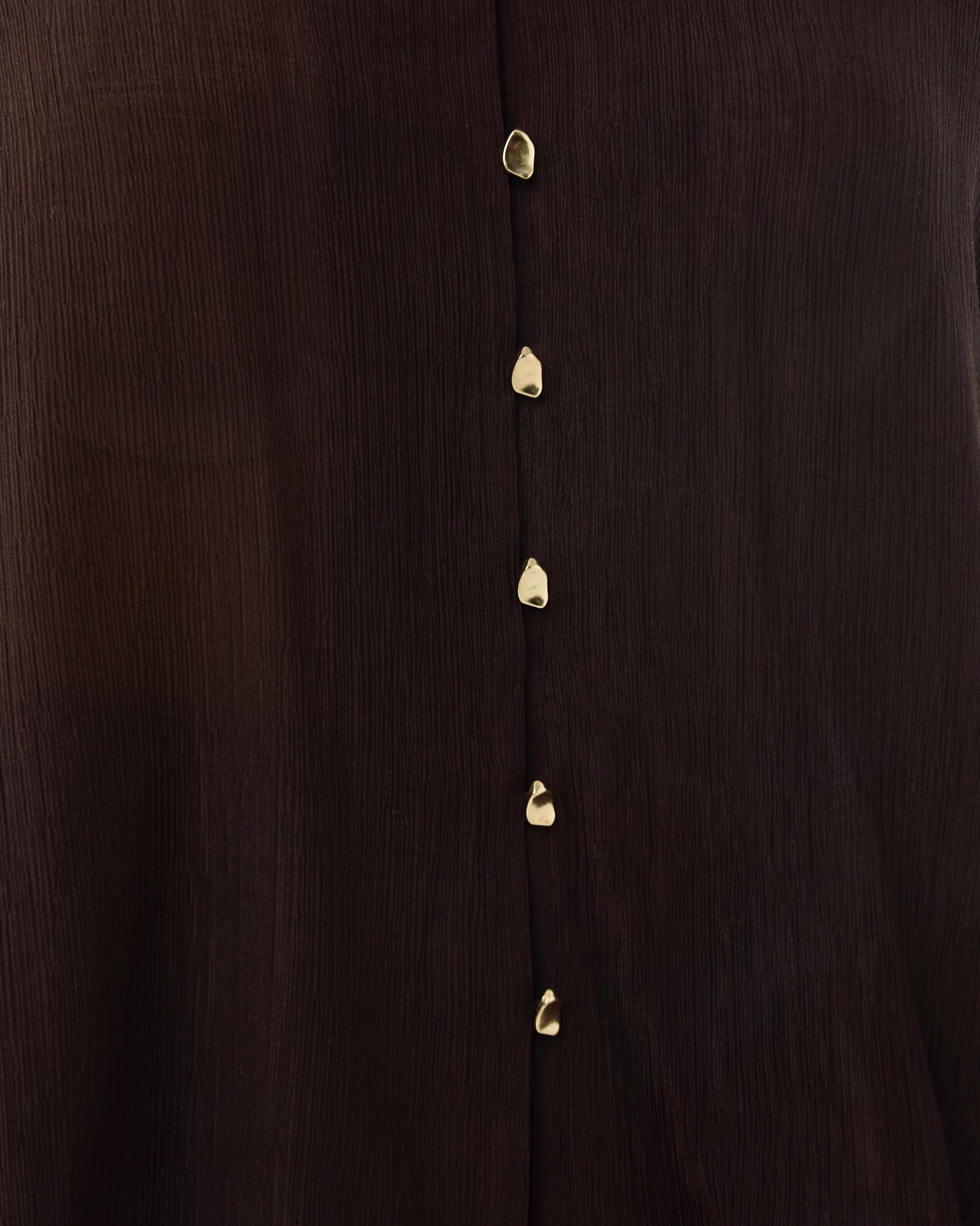 6 Short Sleeve Dolman Button Detail Shirt Melt Brown, 6 of 6