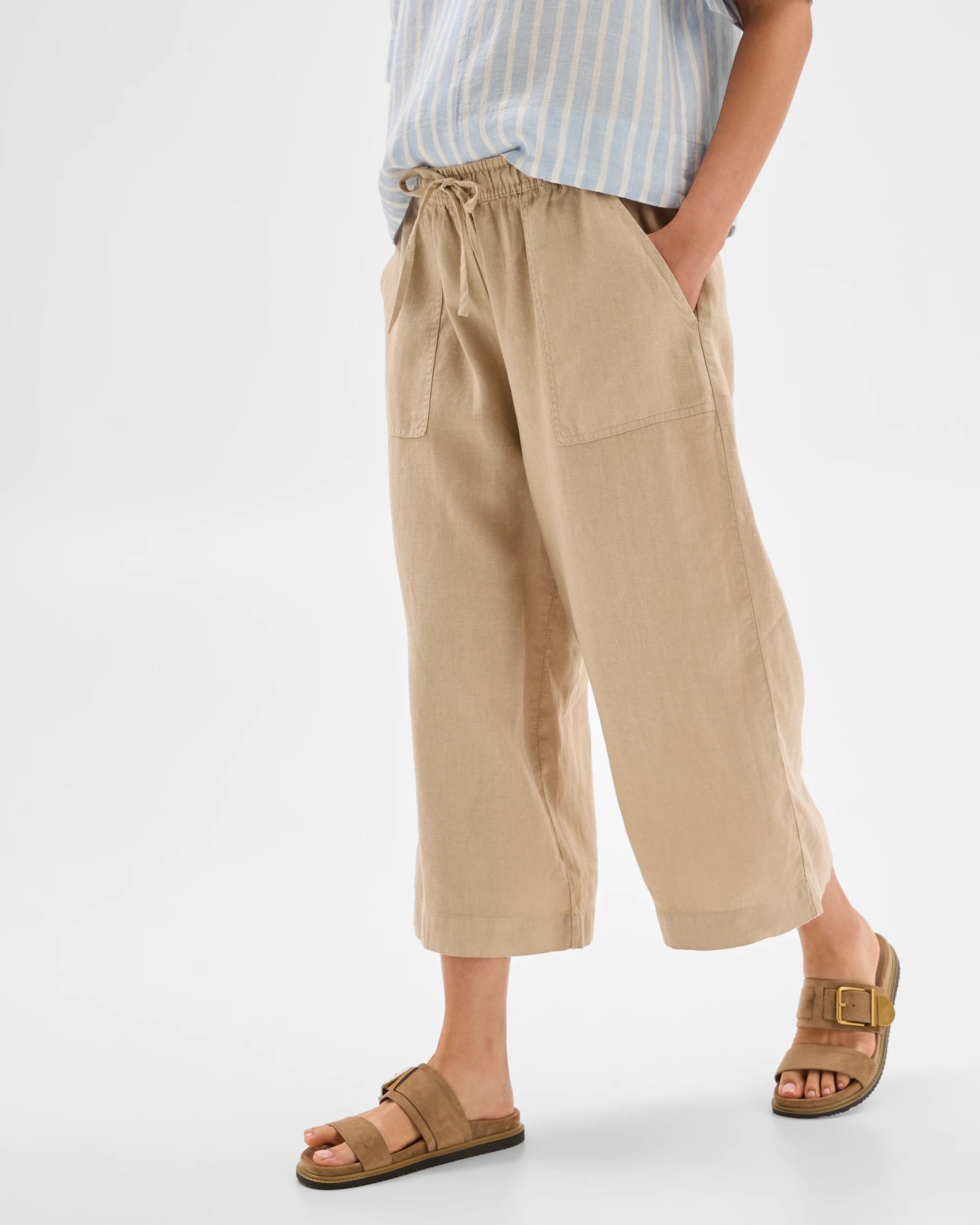 5 Target European Linen Cropped Pants STONE, 5 of 6