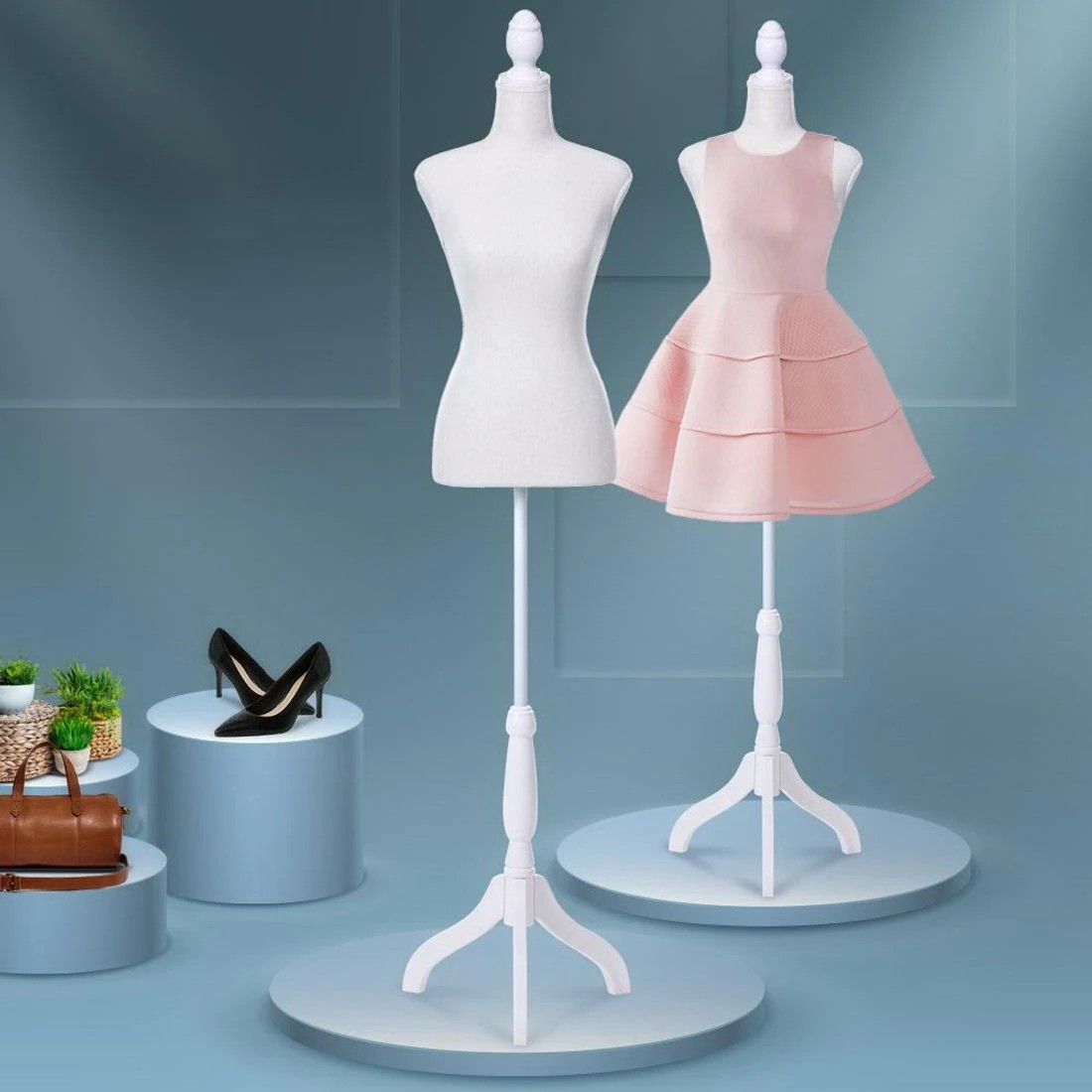 7 Embellir Female Mannequin Dummy Model Dressmaker Clothes Display Torso Tailor - White, 7 of 7